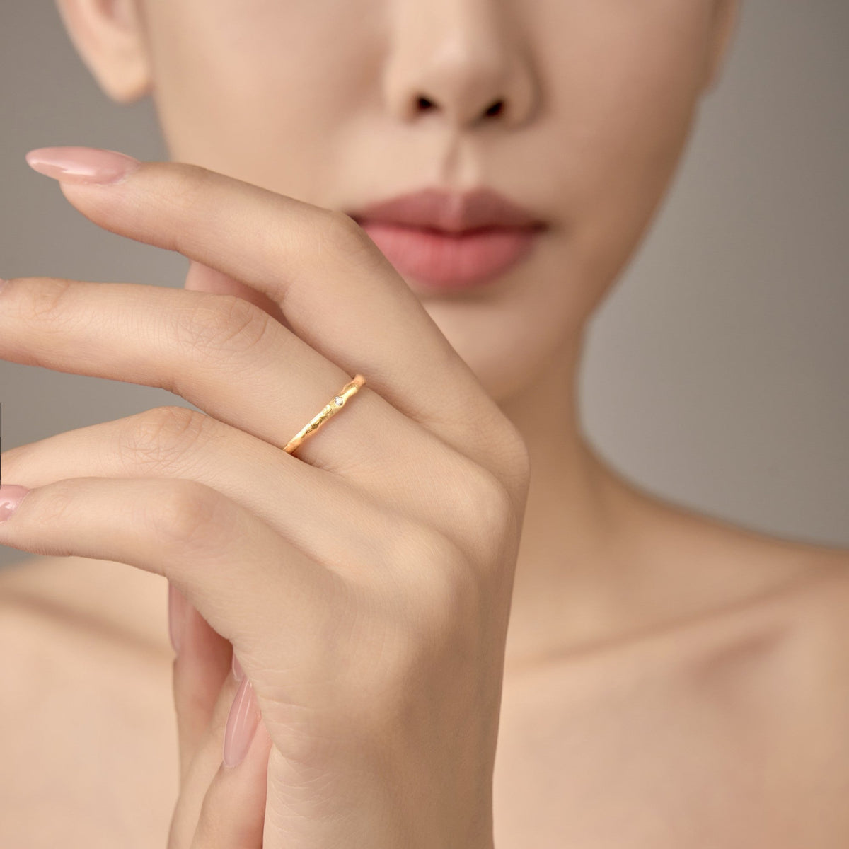 Starlit Glow Adjustable Ring – Irregular Hollow Texture, 18K Gold Vermeil on 925 Silver – View 10 | ARTTOO STUDIO