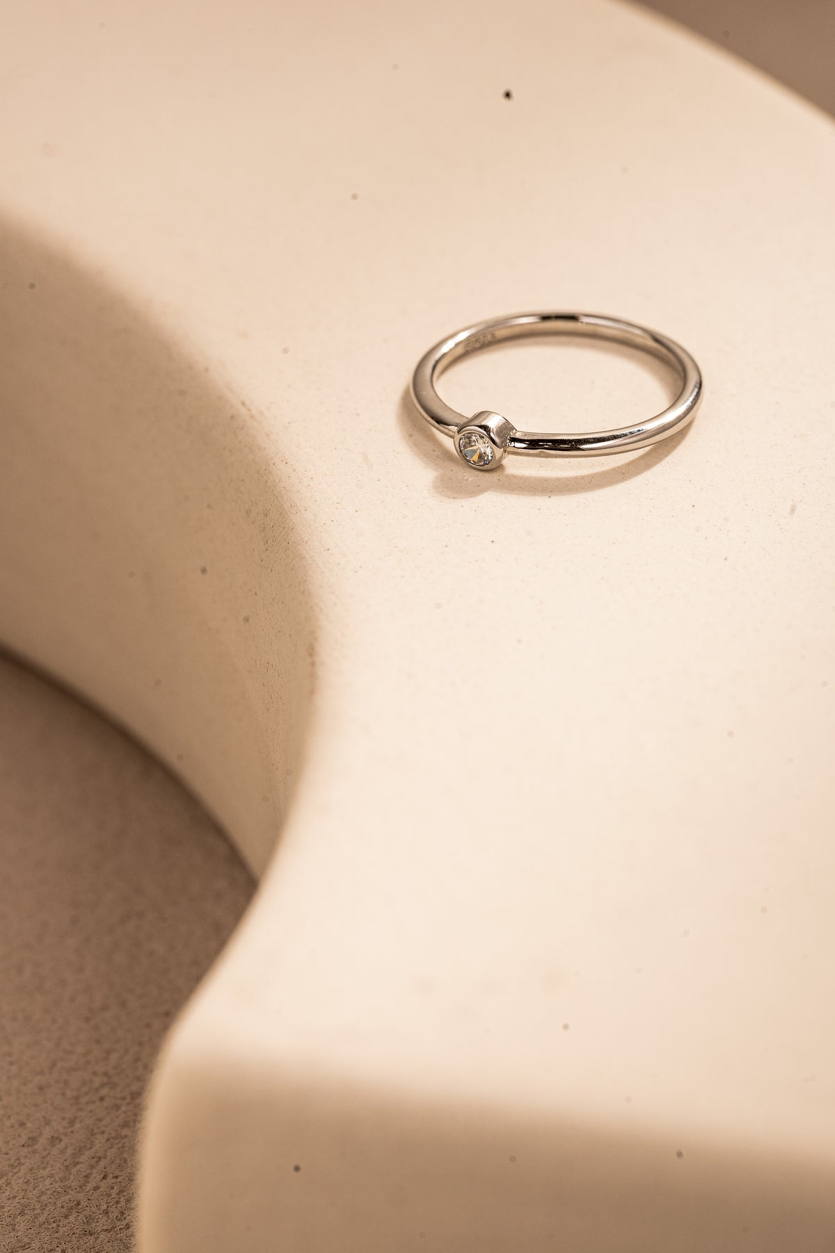 Elegant Zircon Stacking Ring – 20K Gold/Platinum Plated on 925 Silver – View 7 | ARTTOO STUDIO