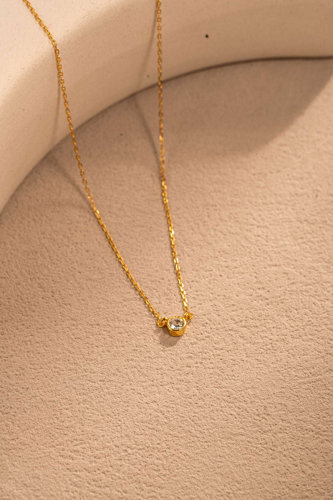 Minimalist Zircon Pendant Necklace – 925 Silver with 18K Gold/Platinum Plating – View 6 | ARTTOO STUDIO