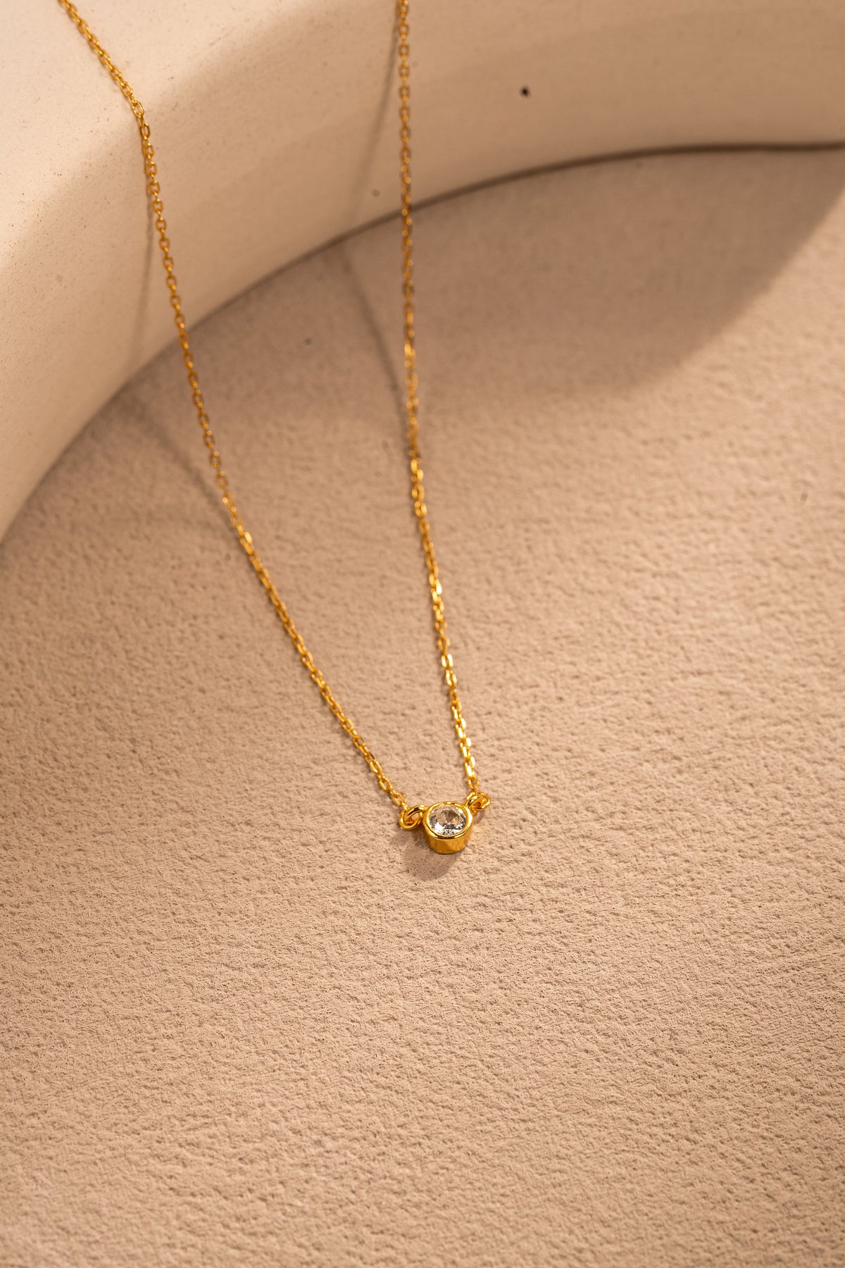 Minimalist Zircon Pendant Necklace – 925 Silver with 18K Gold/Platinum Plating – View 6 | ARTTOO STUDIO