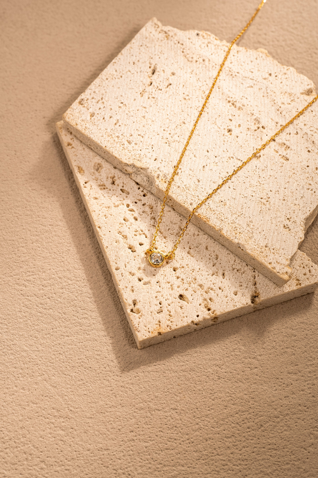 Minimalist Zircon Pendant Necklace – 925 Silver with 18K Gold/Platinum Plating – View 8 | ARTTOO STUDIO