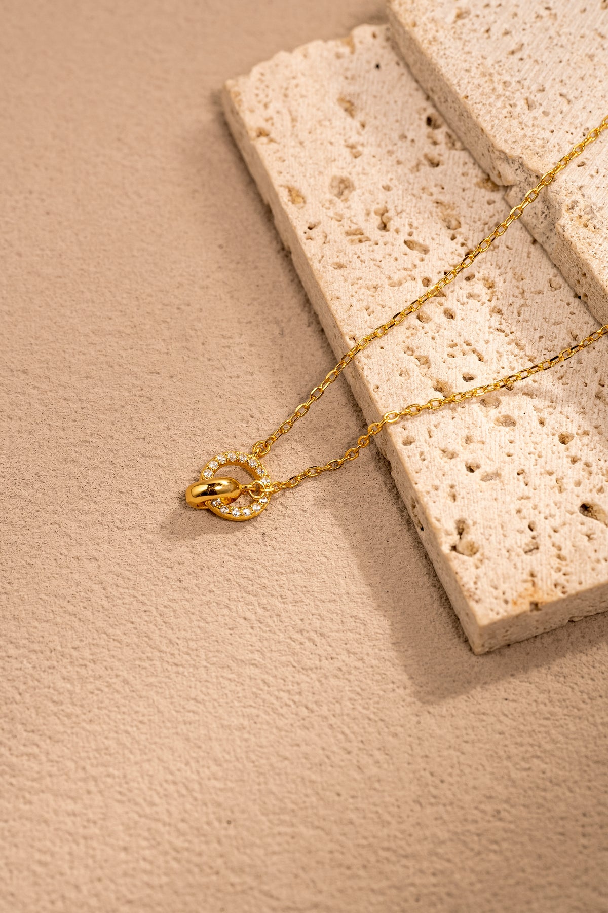 Eternal Link Double Circle Necklace – 18K Gold Vermeil on 925 Silver – View 7 | ARTTOO STUDIO