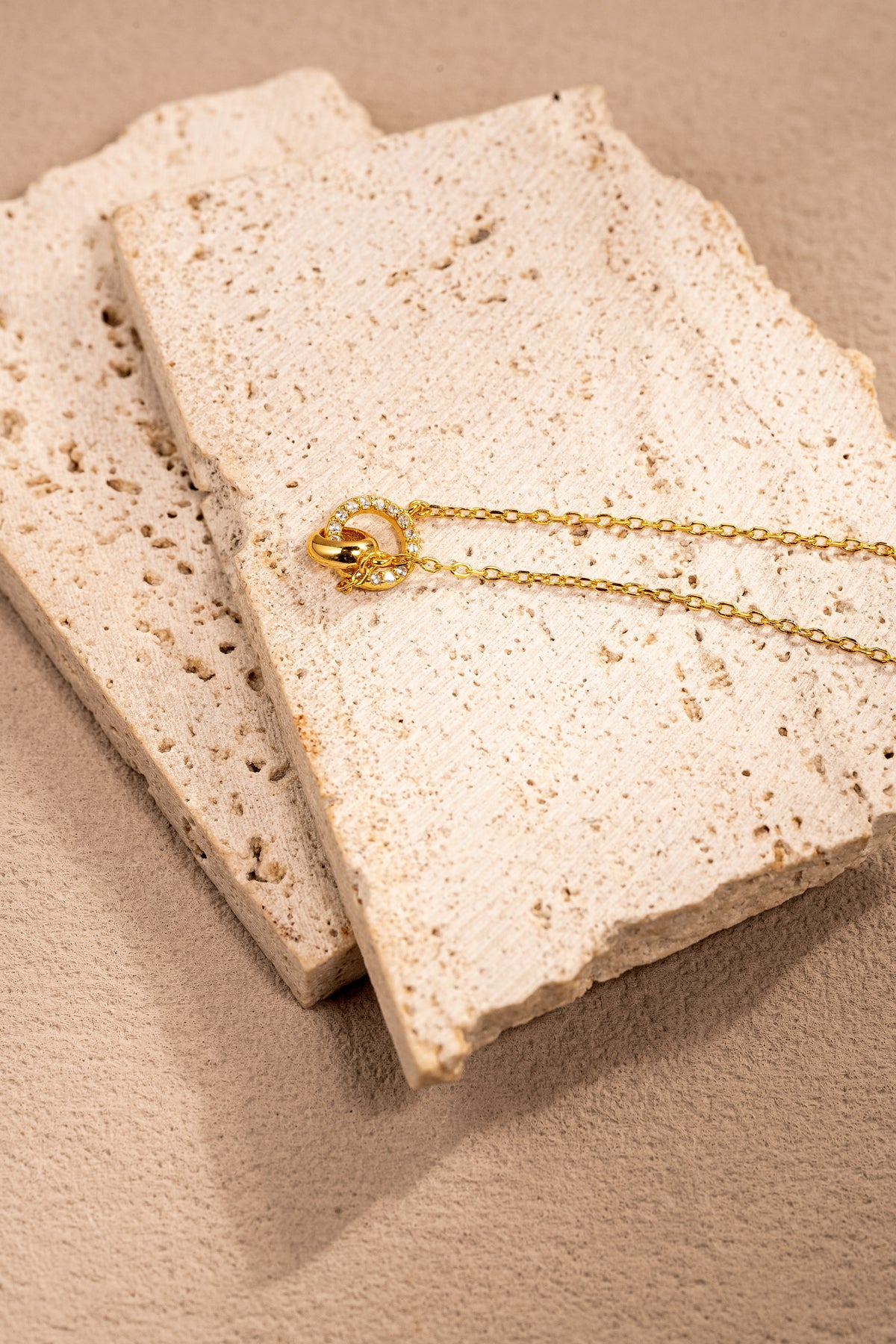 Eternal Link Double Circle Necklace – 18K Gold Vermeil on 925 Silver – View 9 | ARTTOO STUDIO