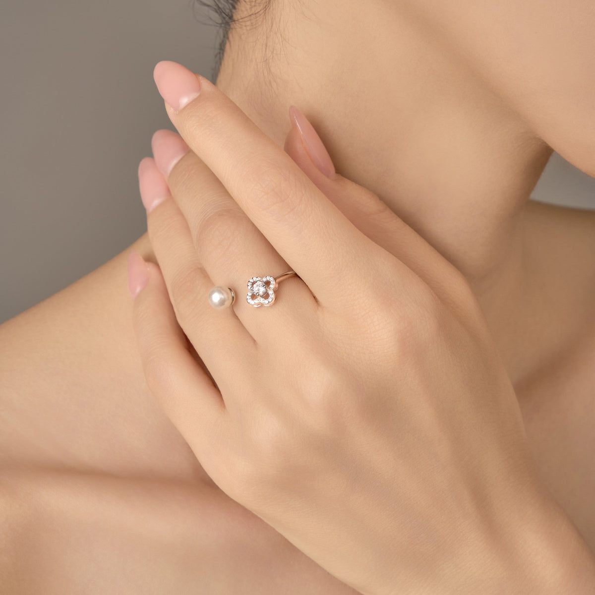 Dewdrop Wish Adjustable Ring – 925 Silver with 18K Gold Plating – Detail and Craftsmanship | ARTTOO STUDIO