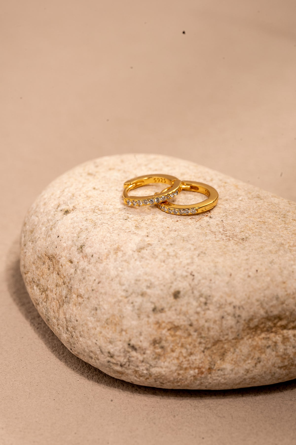 Pavé Huggie Earrings – 18K Gold Vermeil on 925 Silver – View 6 | ARTTOO STUDIO