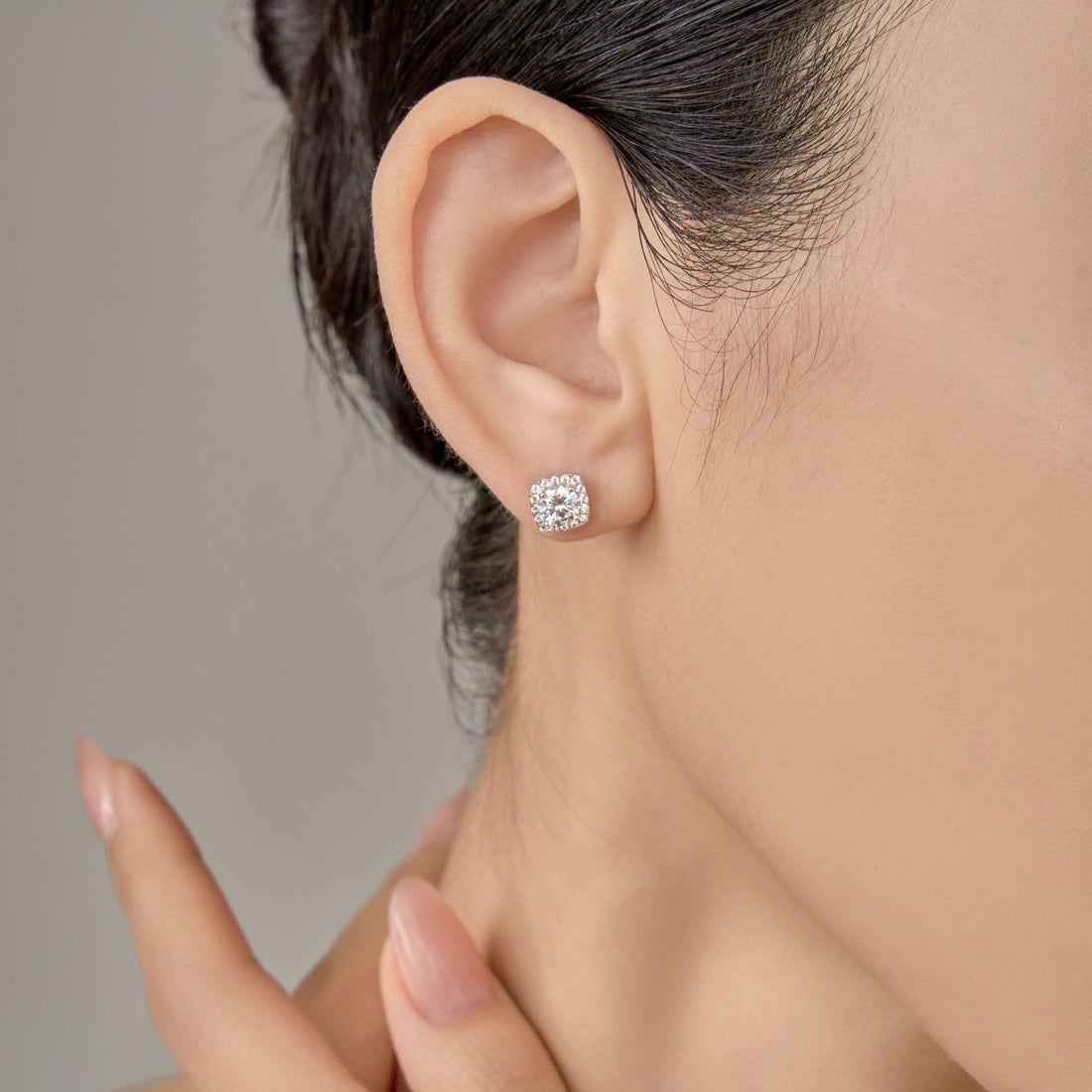Birthstone Mini Stud Earrings – 925 Silver with Cubic Zirconia – View 5 | ARTTOO STUDIO