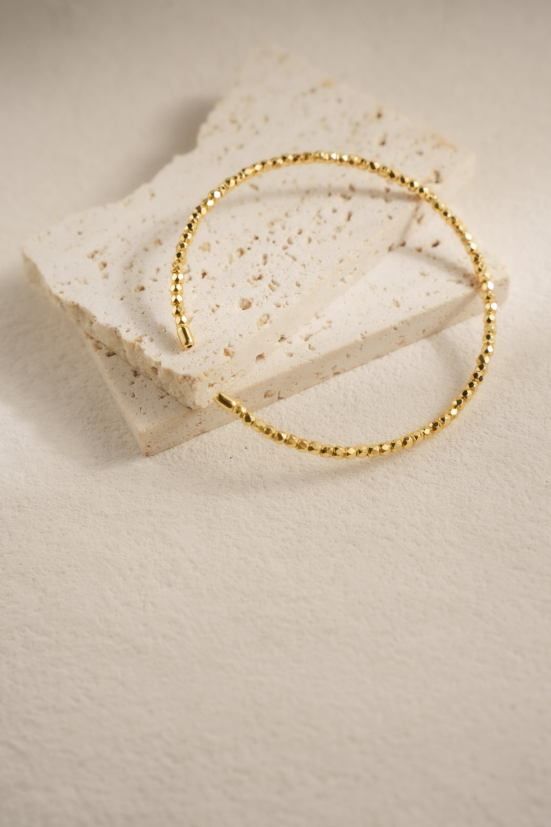 Geometric Order Open Bangle – 18K Gold Plated on 925 Silver – View 4 | ARTTOO STUDIO