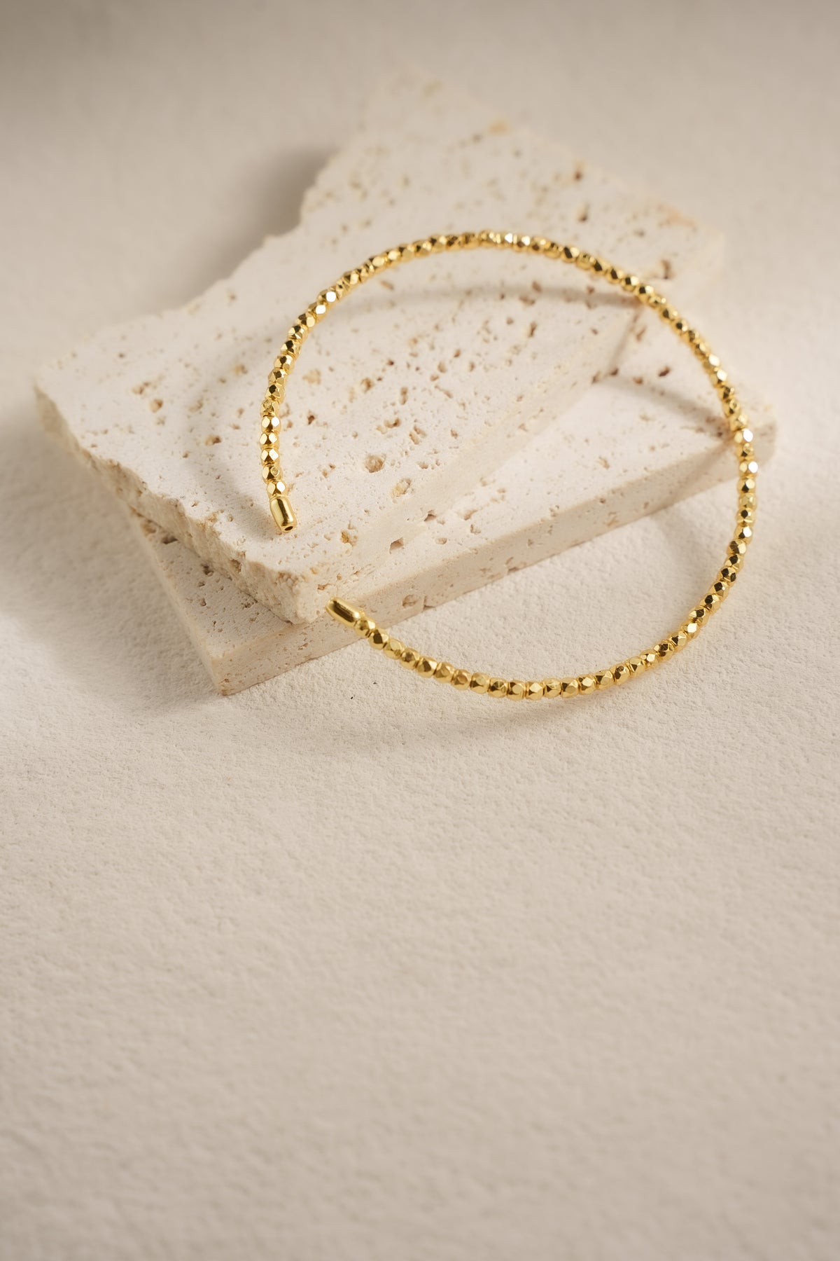 Geometric Order Open Bangle – 18K Gold Plated on 925 Silver – View 4 | ARTTOO STUDIO