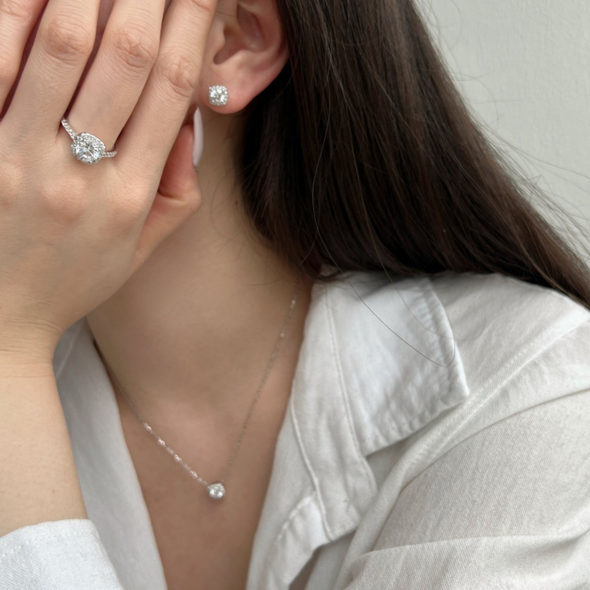 Birthstone Mini Stud Earrings – 925 Silver with Cubic Zirconia – View 6 | ARTTOO STUDIO