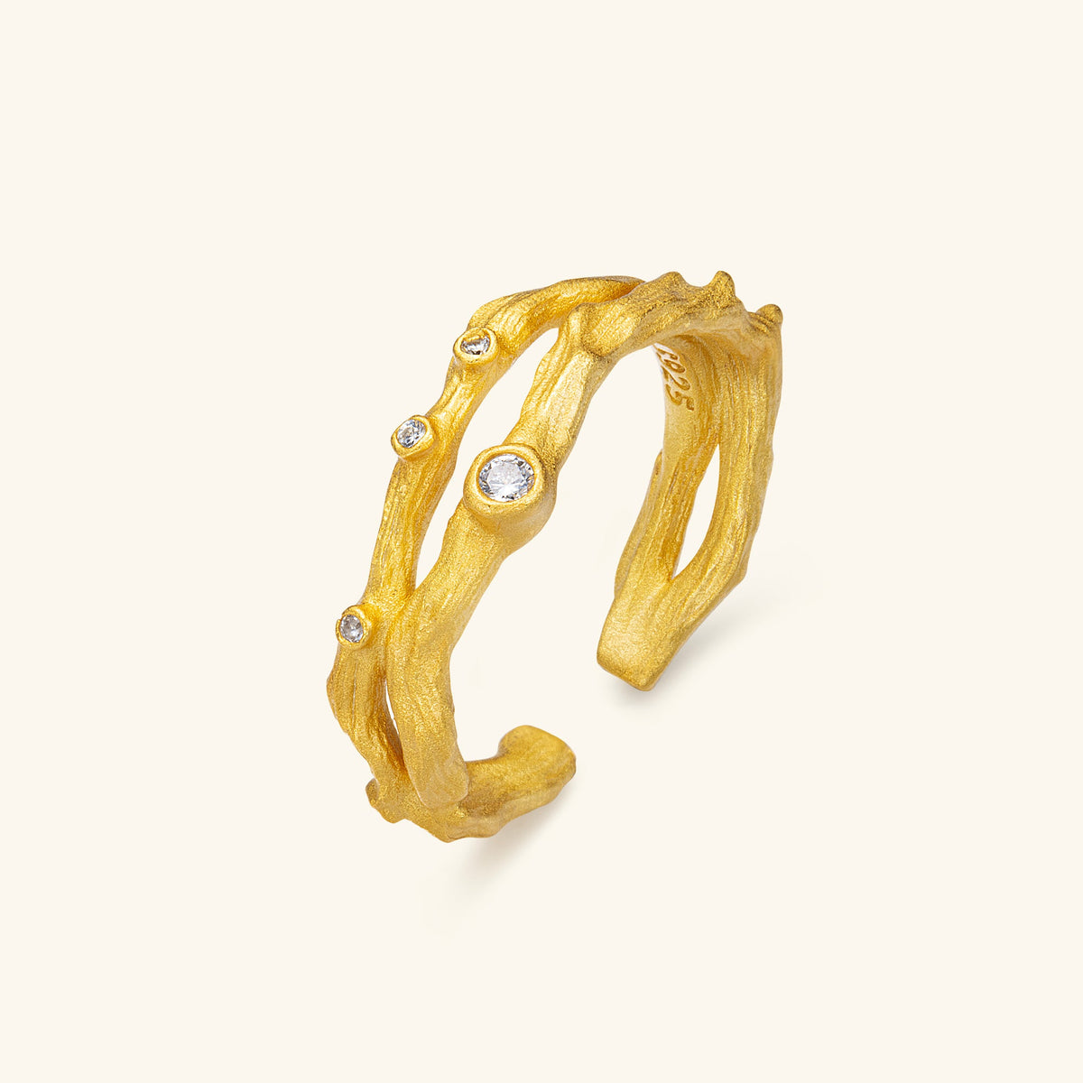 Starlit Branches Ring – 925 Silver with 18K Gold Plating – Minimalist Jewelry | ARTTOO STUDIO