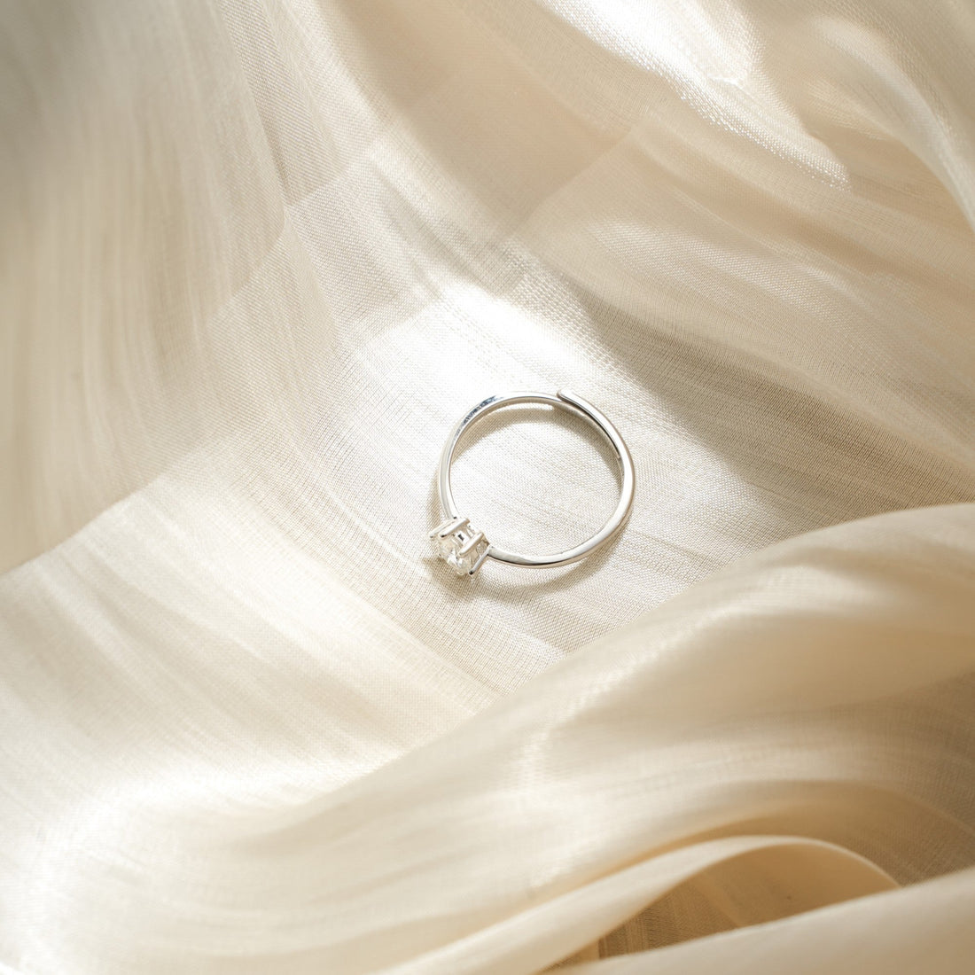 Polaris Moissanite Solitaire Ring – 925 Silver with Rhodium Plated – View 7 | ARTTOO STUDIO