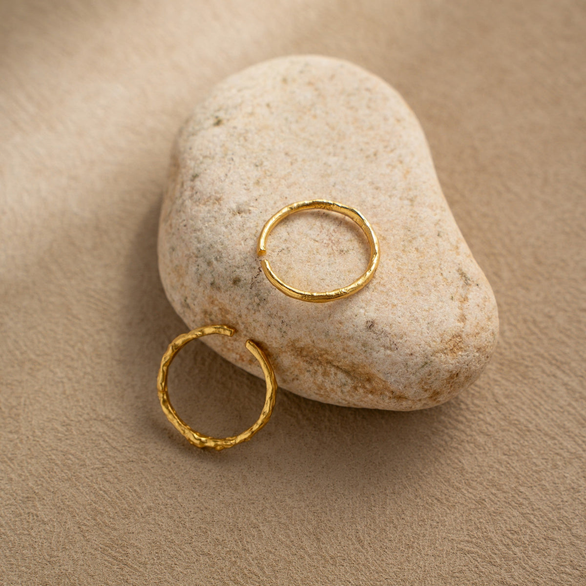 Starlit Glow Adjustable Ring – Irregular Hollow Texture, 18K Gold Vermeil on 925 Silver – View 6 | ARTTOO STUDIO