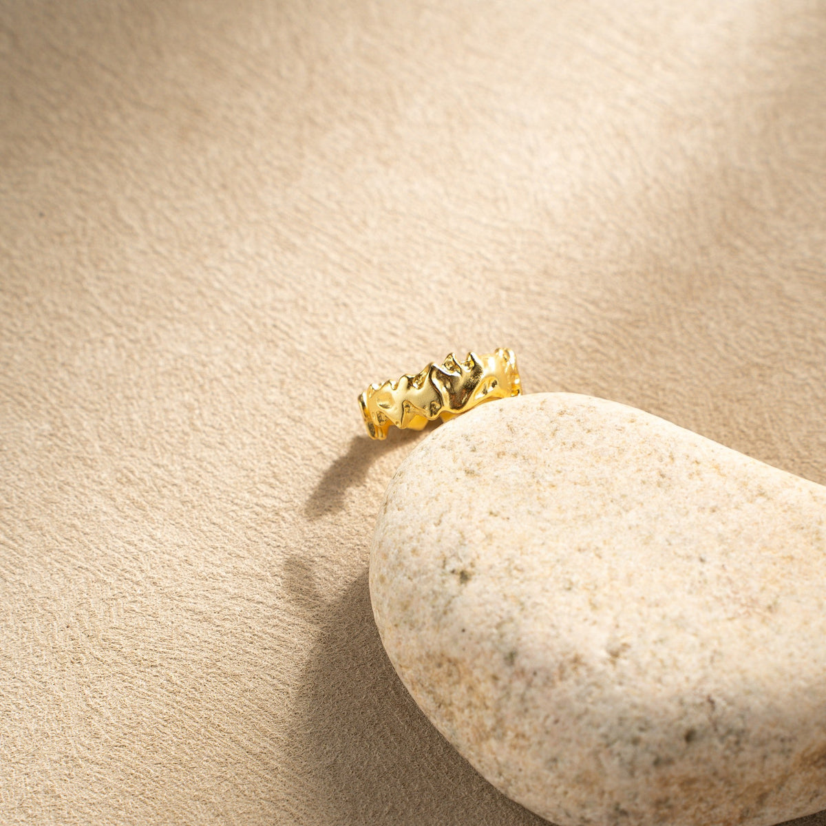 Mountain Texture Adjustable Ring – 18K Gold Vermeil on 925 Silver – View 5 | ARTTOO STUDIO