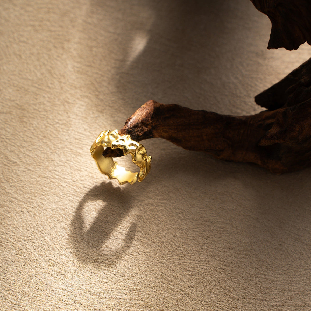 Mountain Texture Adjustable Ring – 18K Gold Vermeil on 925 Silver – View 8 | ARTTOO STUDIO
