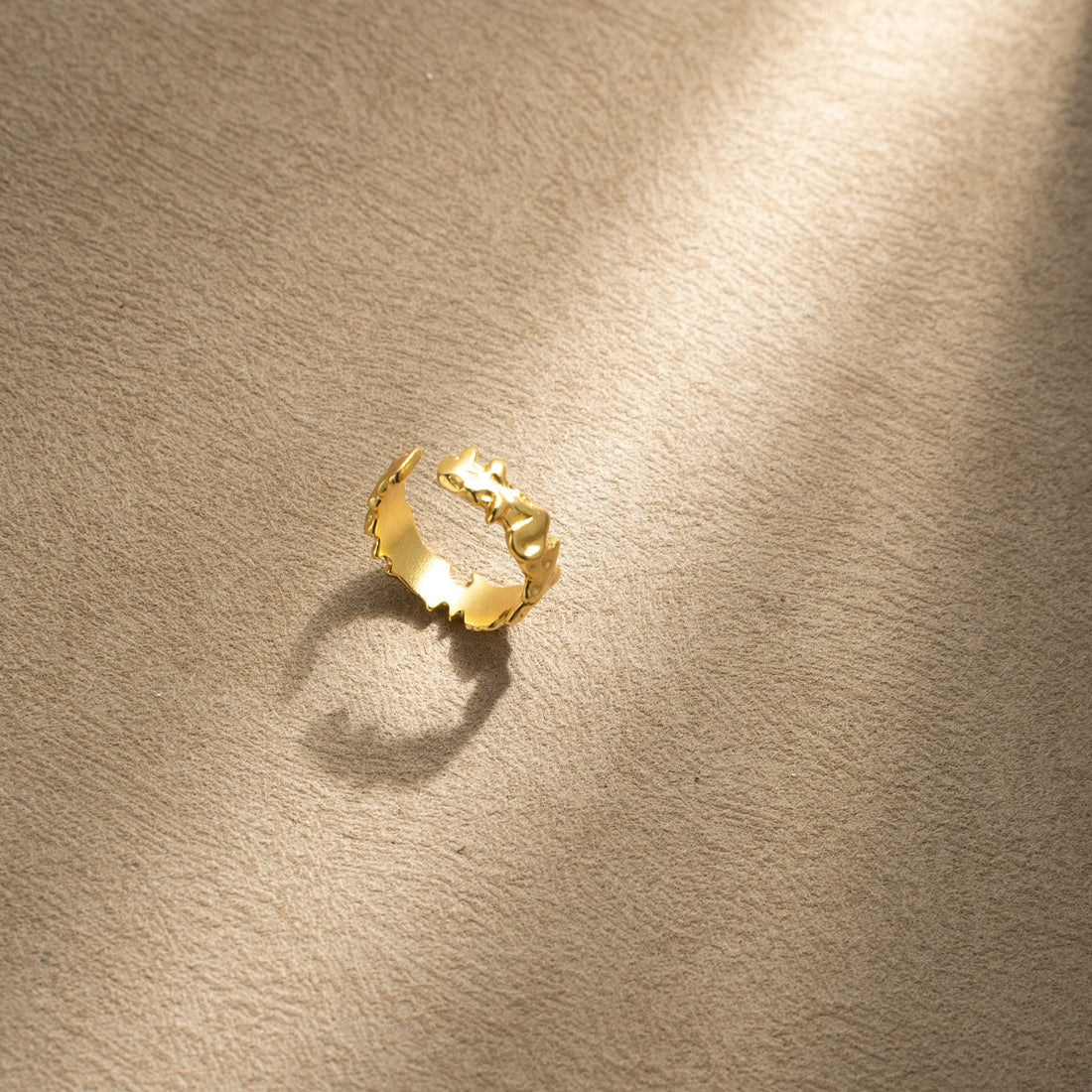Mountain Texture Adjustable Ring – 18K Gold Vermeil on 925 Silver – View 9 | ARTTOO STUDIO