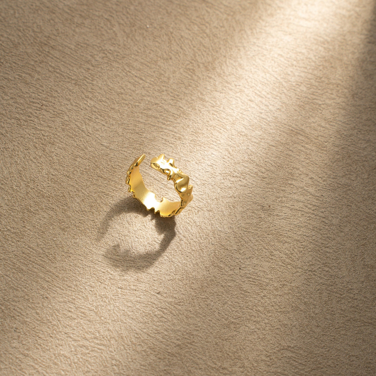 Mountain Texture Adjustable Ring – 18K Gold Vermeil on 925 Silver – View 9 | ARTTOO STUDIO