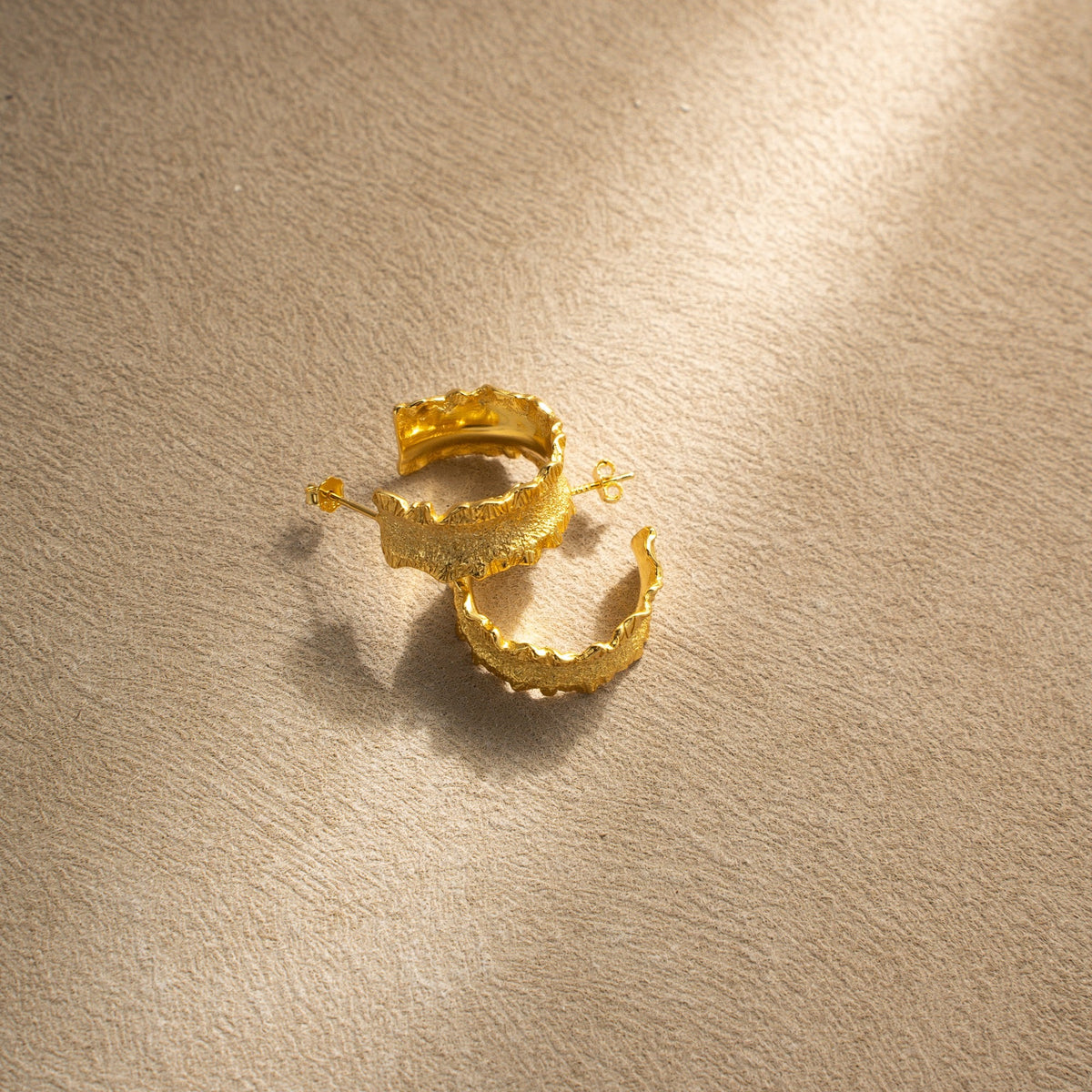 Tide Shadow Ripple Earrings – 925 Silver with 18K Gold Plating – View 6 | ARTTOO STUDIO