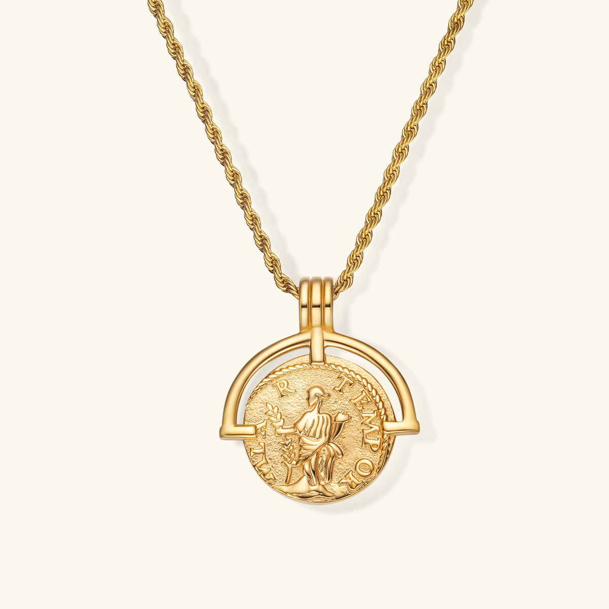 Aurelia Coin Pendant Necklace – Titanium steel plated with 18K Gold Vermeil – Minimalist Jewelry | ARTTOO STUDIO