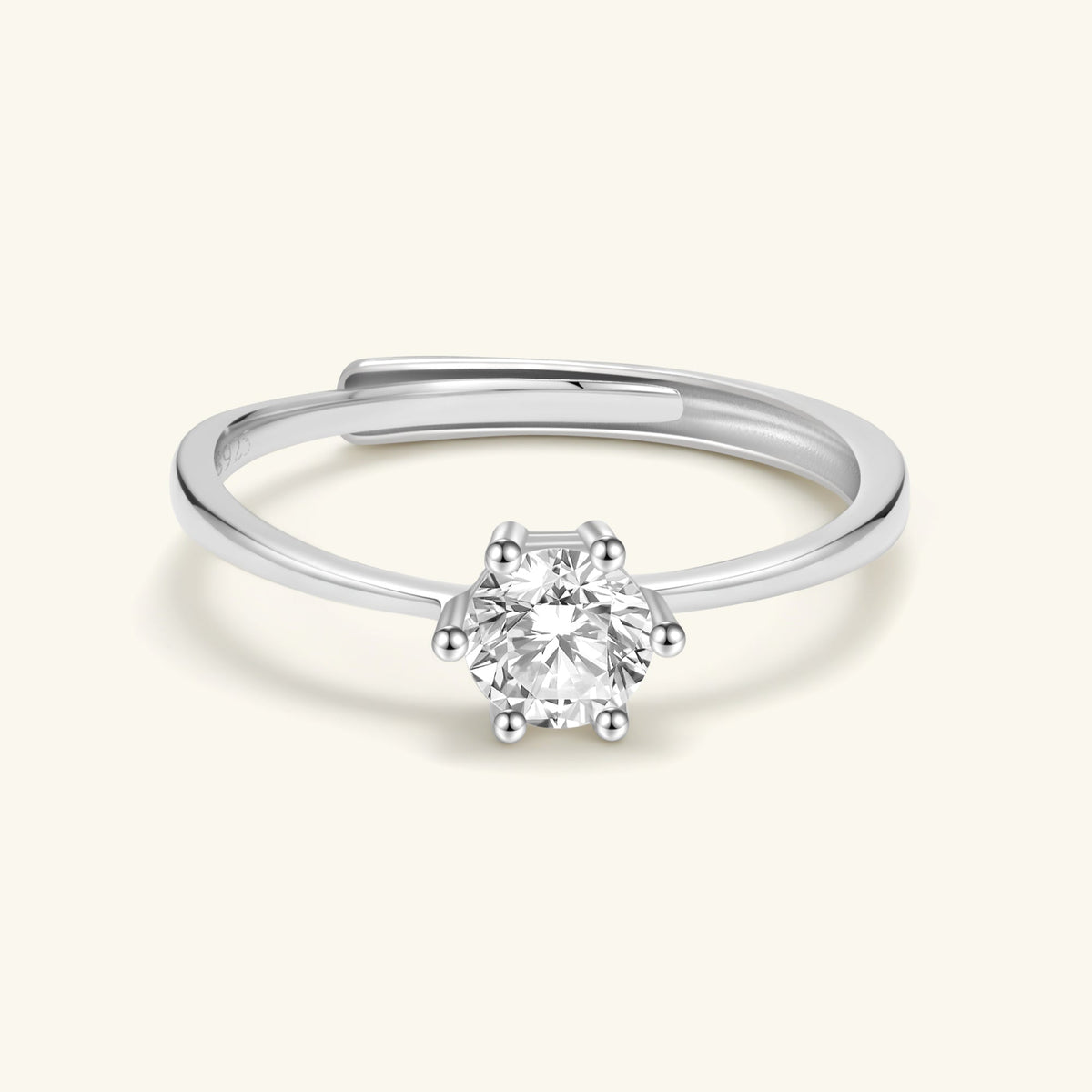 Polaris Moissanite Solitaire Ring – 925 Silver with Rhodium Plated – Minimalist Jewelry | ARTTOO STUDIO