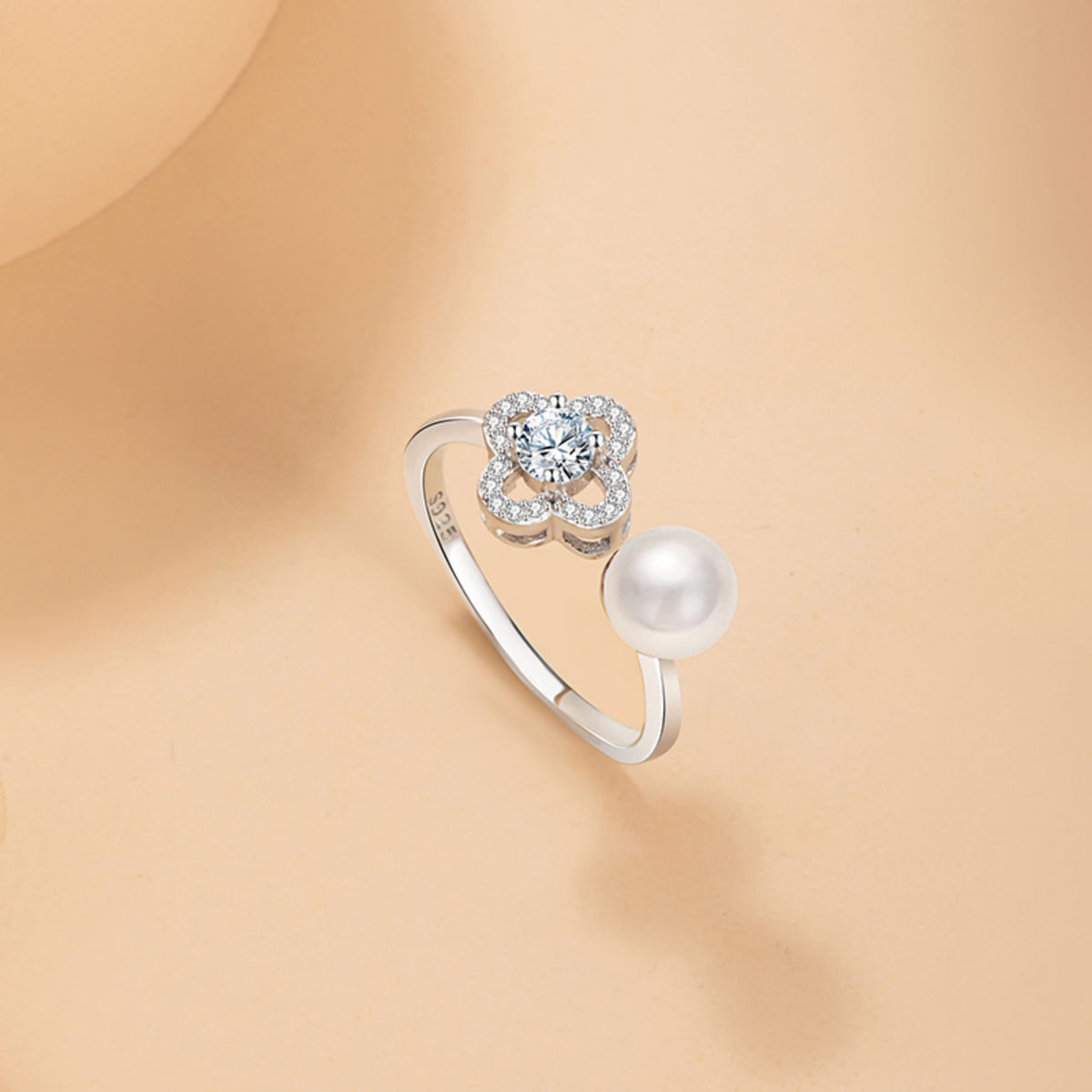Dewdrop Wish Adjustable Ring – 925 Silver with 18K Gold Plating – View 7 | ARTTOO STUDIO
