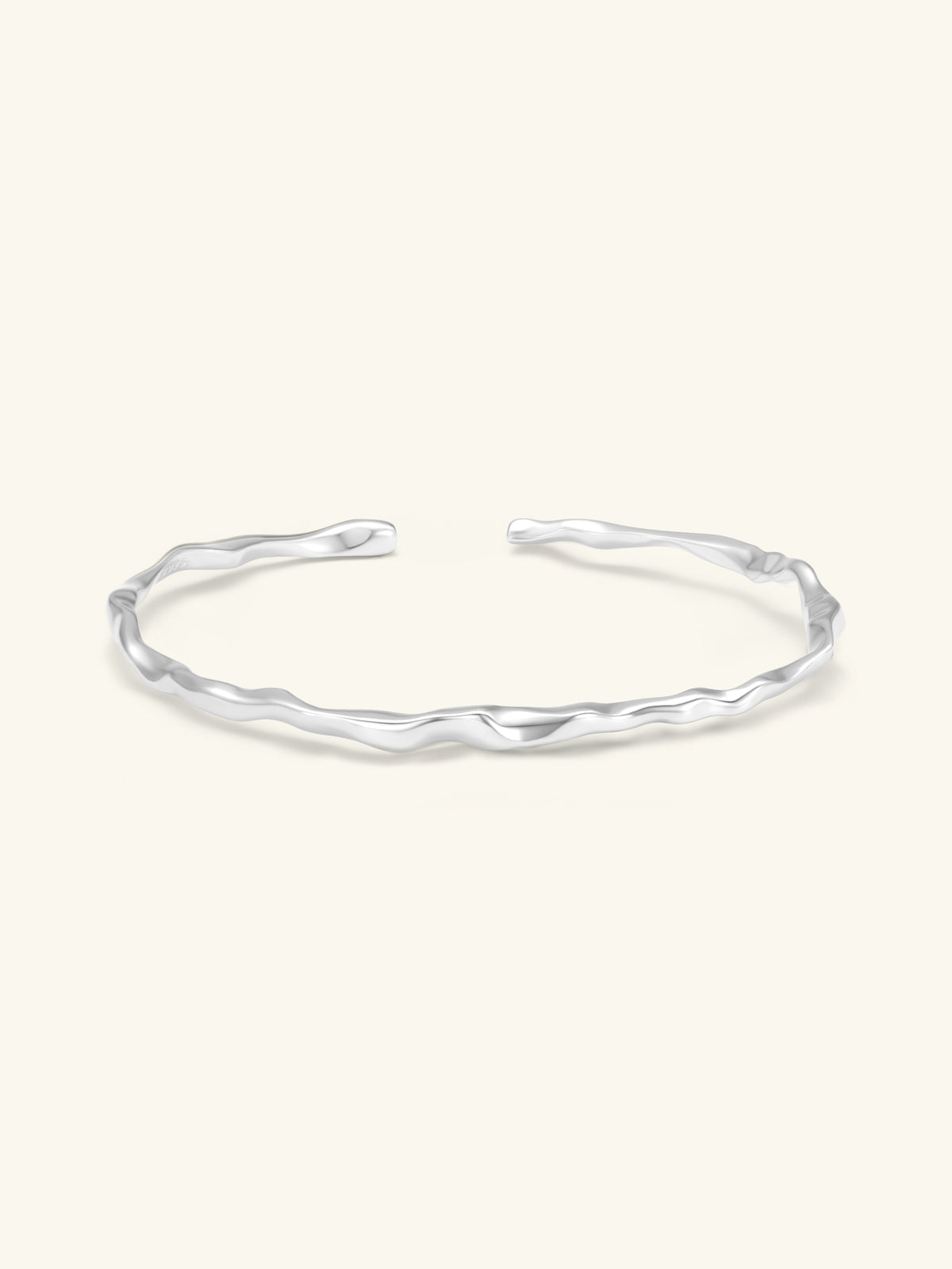 Flowing Texture Open Bangle | S925 Sterling Silver Minimalist Adjustable Bracelet – Minimalist Jewelry | ARTTOO STUDIO