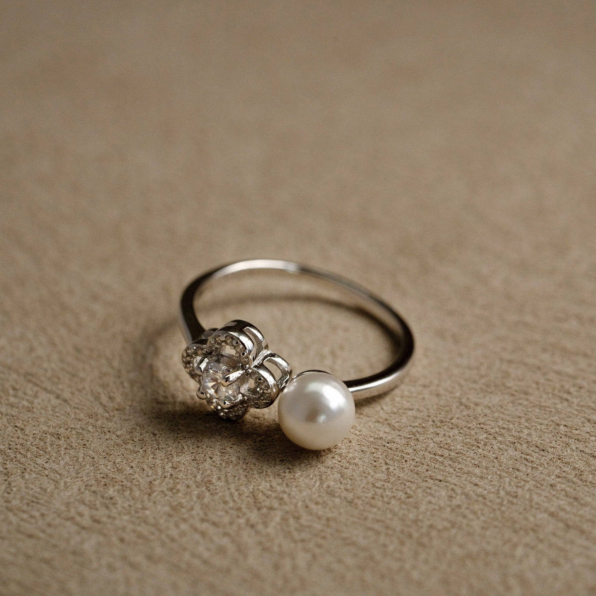 Dewdrop Wish Adjustable Ring – 925 Silver with 18K Gold Plating – View 4 | ARTTOO STUDIO