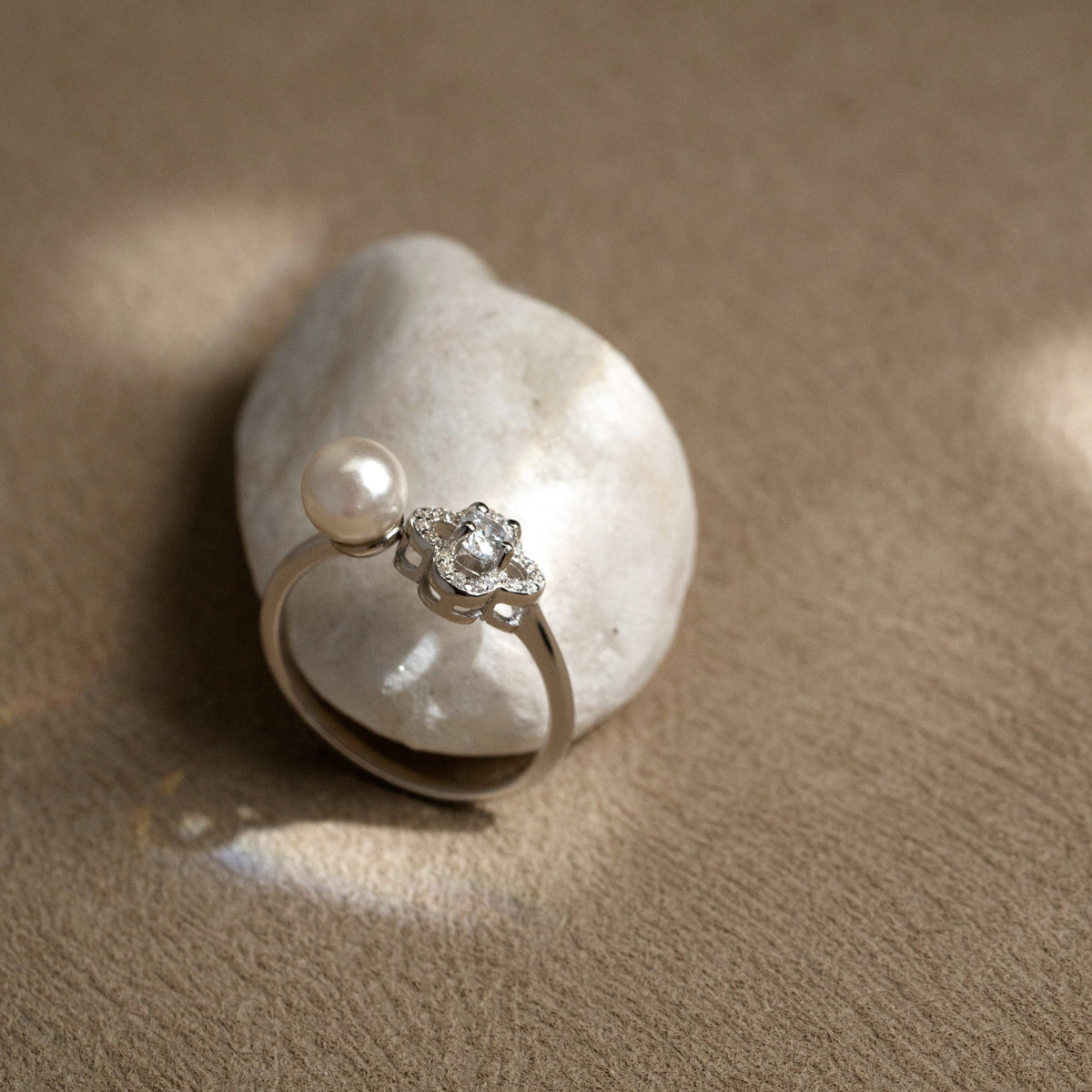 Dewdrop Wish Adjustable Ring – 925 Silver with 18K Gold Plating – View 5 | ARTTOO STUDIO
