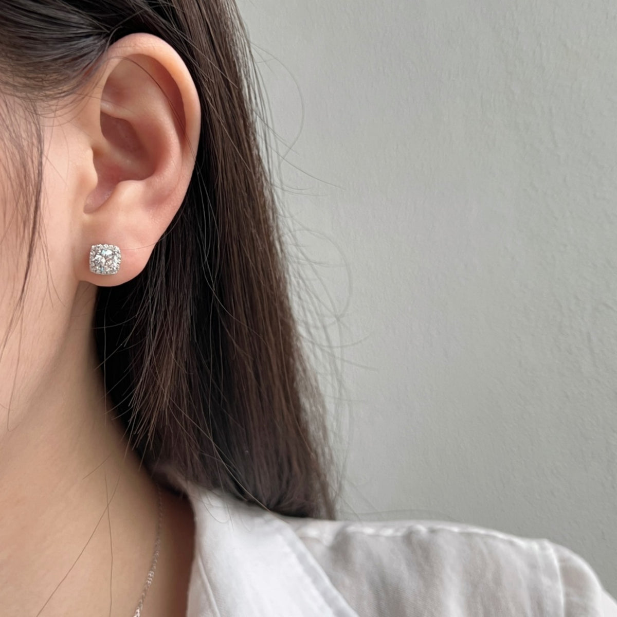 Birthstone Mini Stud Earrings – 925 Silver with Cubic Zirconia – View 4 | ARTTOO STUDIO