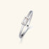 Glimmer Geometry Baguette Zircon Ring – 925 Silver with 18K Gold Plating – Detail and Craftsmanship | ARTTOO STUDIO