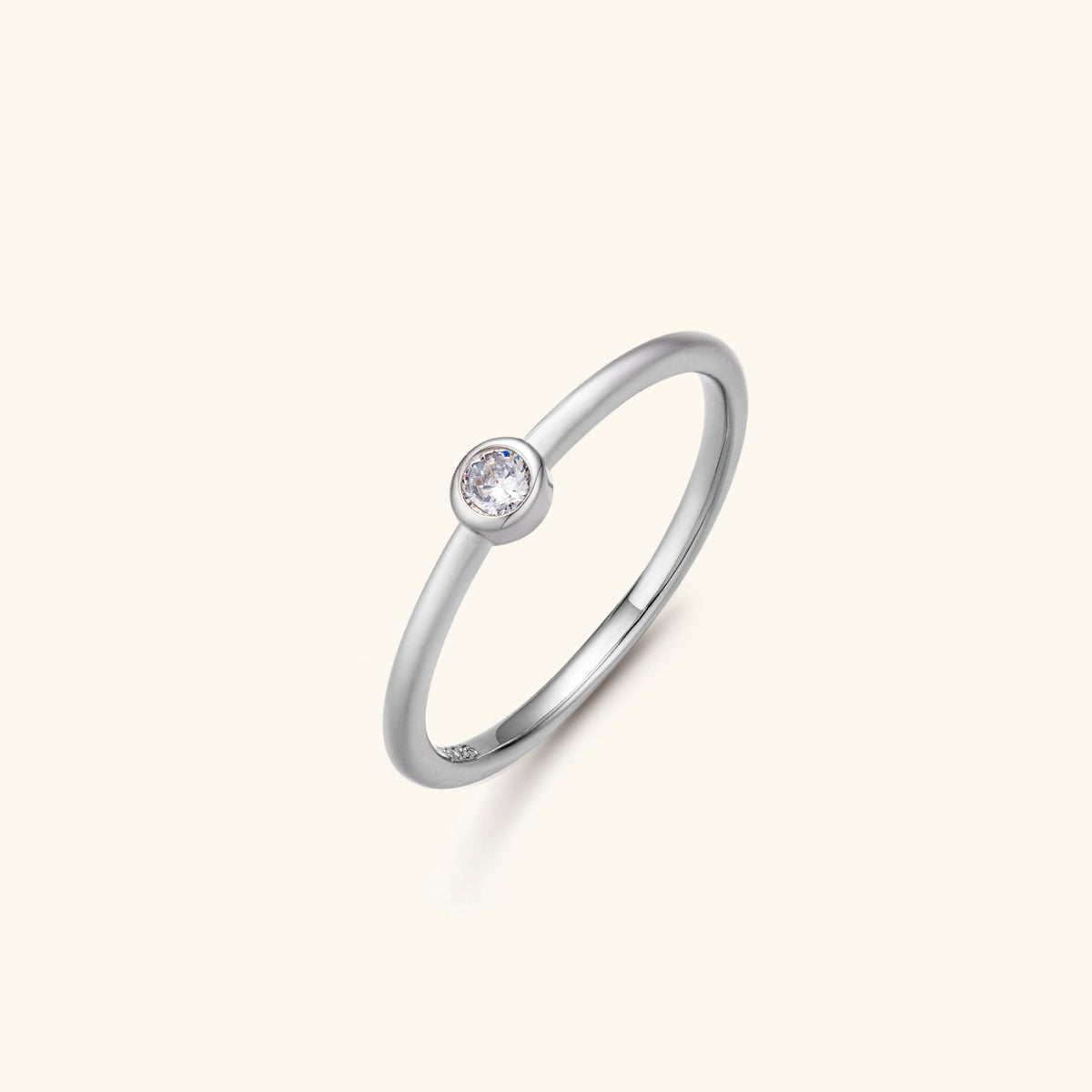 Elegant Zircon Stacking Ring – 20K Gold/Platinum Plated on 925 Silver – Detail and Craftsmanship | ARTTOO STUDIO