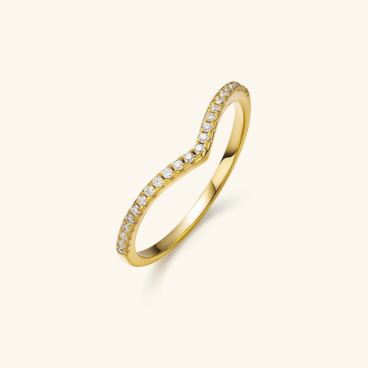 V-Shaped Zircon Ring – 18K Gold Vermeil on 925 Silver – Minimalist Jewelry | ARTTOO STUDIO