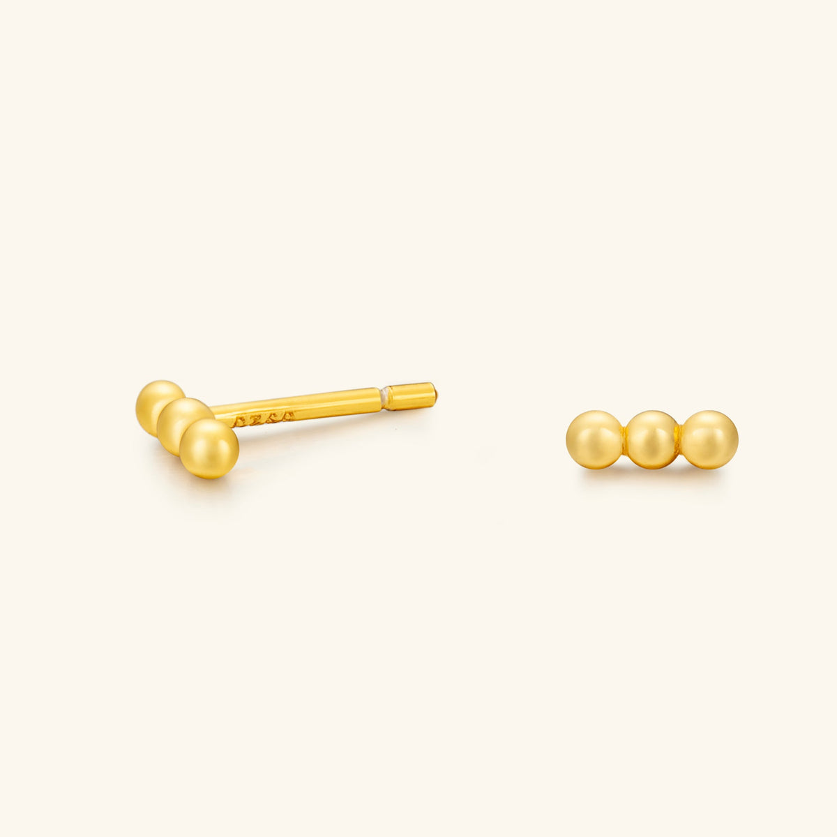Triple Ball Stud Earrings – 925 Silver with 18K Gold/Platinum Plating – Minimalist Jewelry | ARTTOO STUDIO