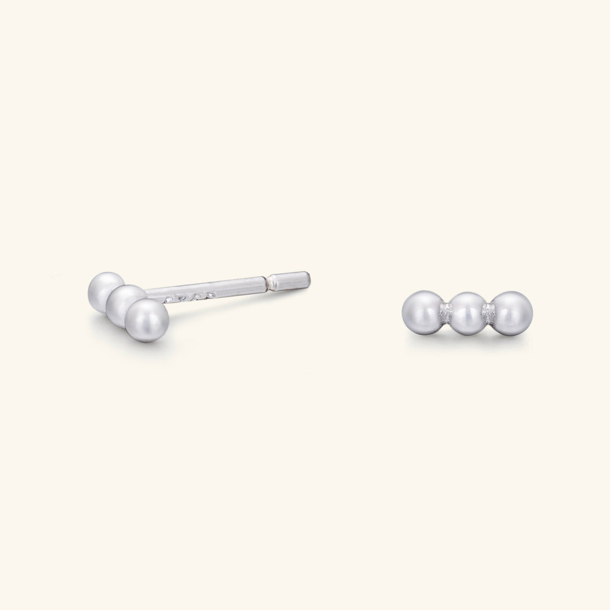 Triple Ball Stud Earrings – 925 Silver with 18K Gold/Platinum Plating – Detail and Craftsmanship | ARTTOO STUDIO
