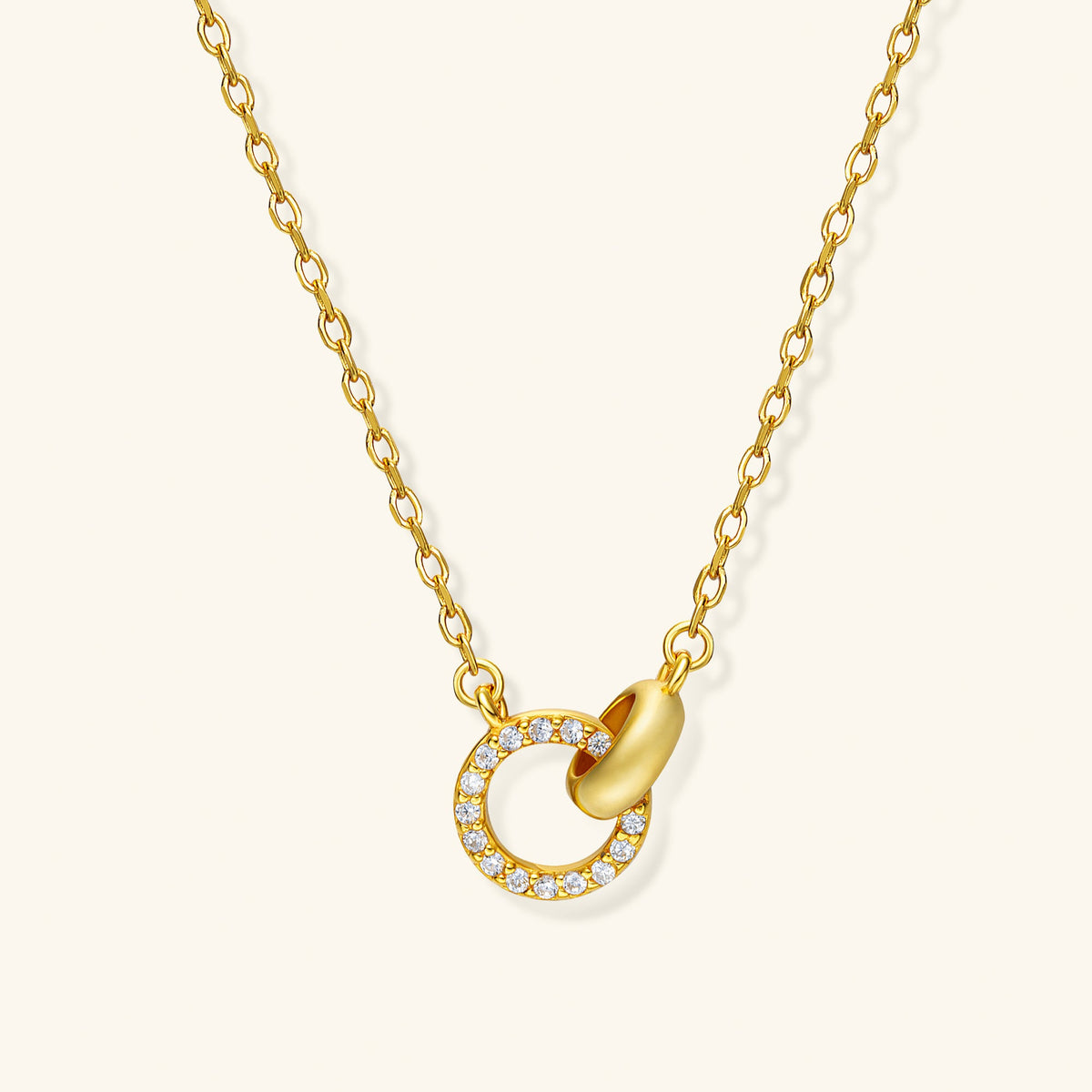 Eternal Link Double Circle Necklace – 18K Gold Vermeil on 925 Silver – Minimalist Jewelry | ARTTOO STUDIO