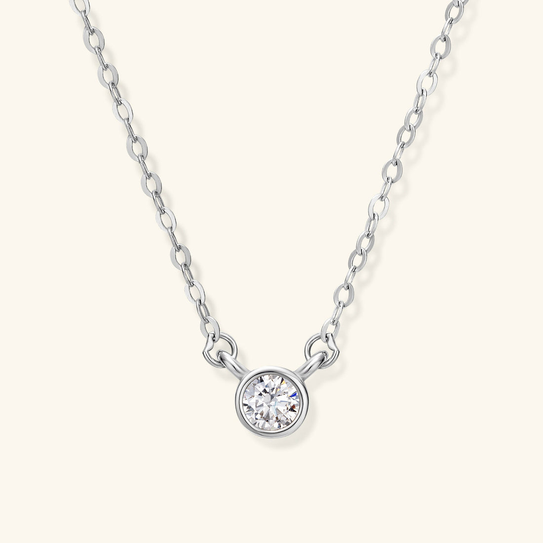 Minimalist Zircon Pendant Necklace – 925 Silver with 18K Gold/Platinum Plating – Detail and Craftsmanship | ARTTOO STUDIO