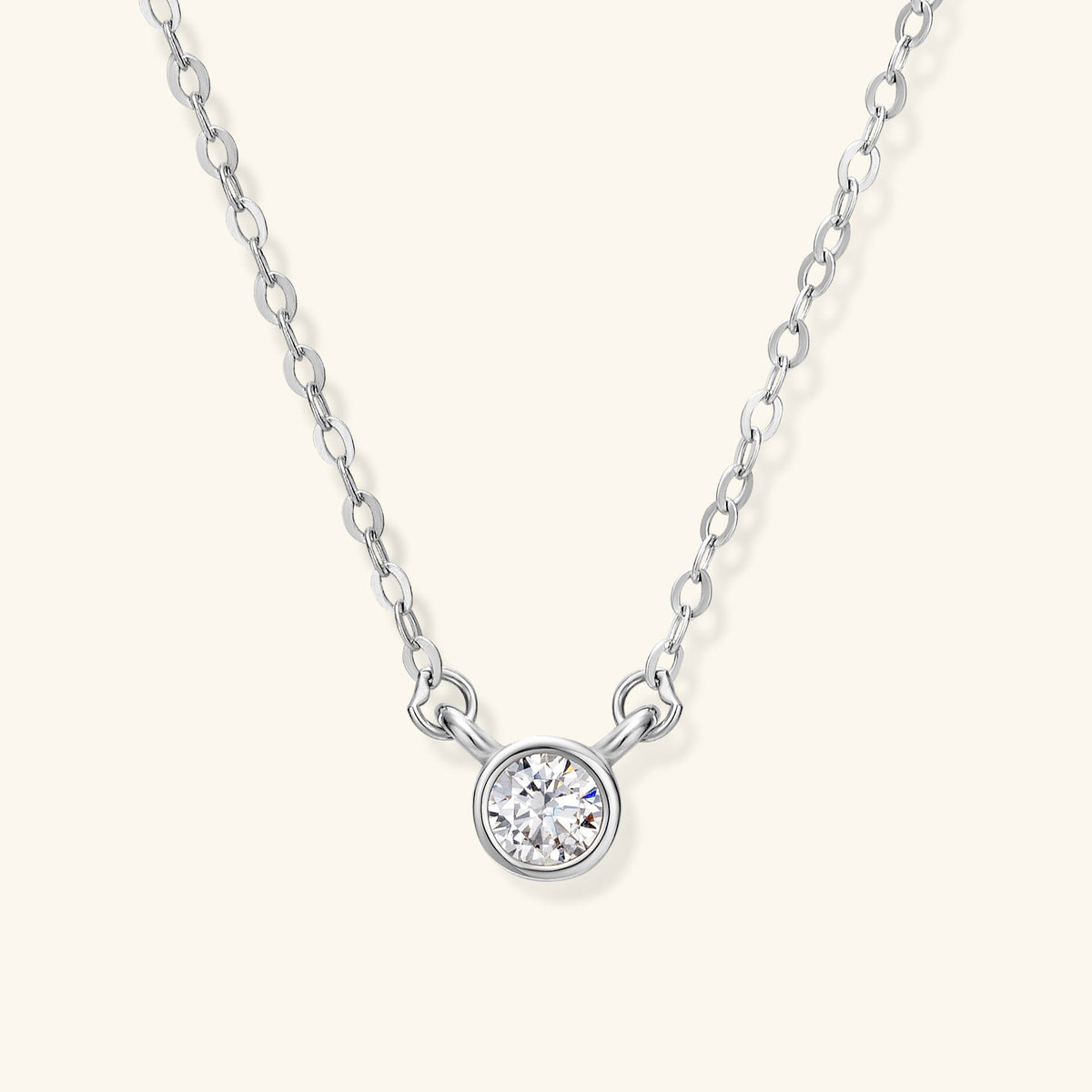 Minimalist Zircon Pendant Necklace – 925 Silver with 18K Gold/Platinum Plating – Detail and Craftsmanship | ARTTOO STUDIO