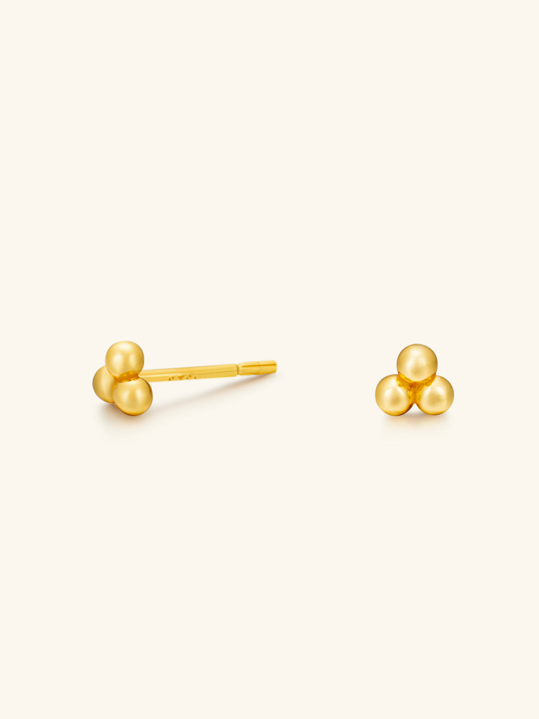 Triple Bead Stud Earrings – 925 Silver with 18K Gold/Platinum Plating – Minimalist Jewelry | ARTTOO STUDIO