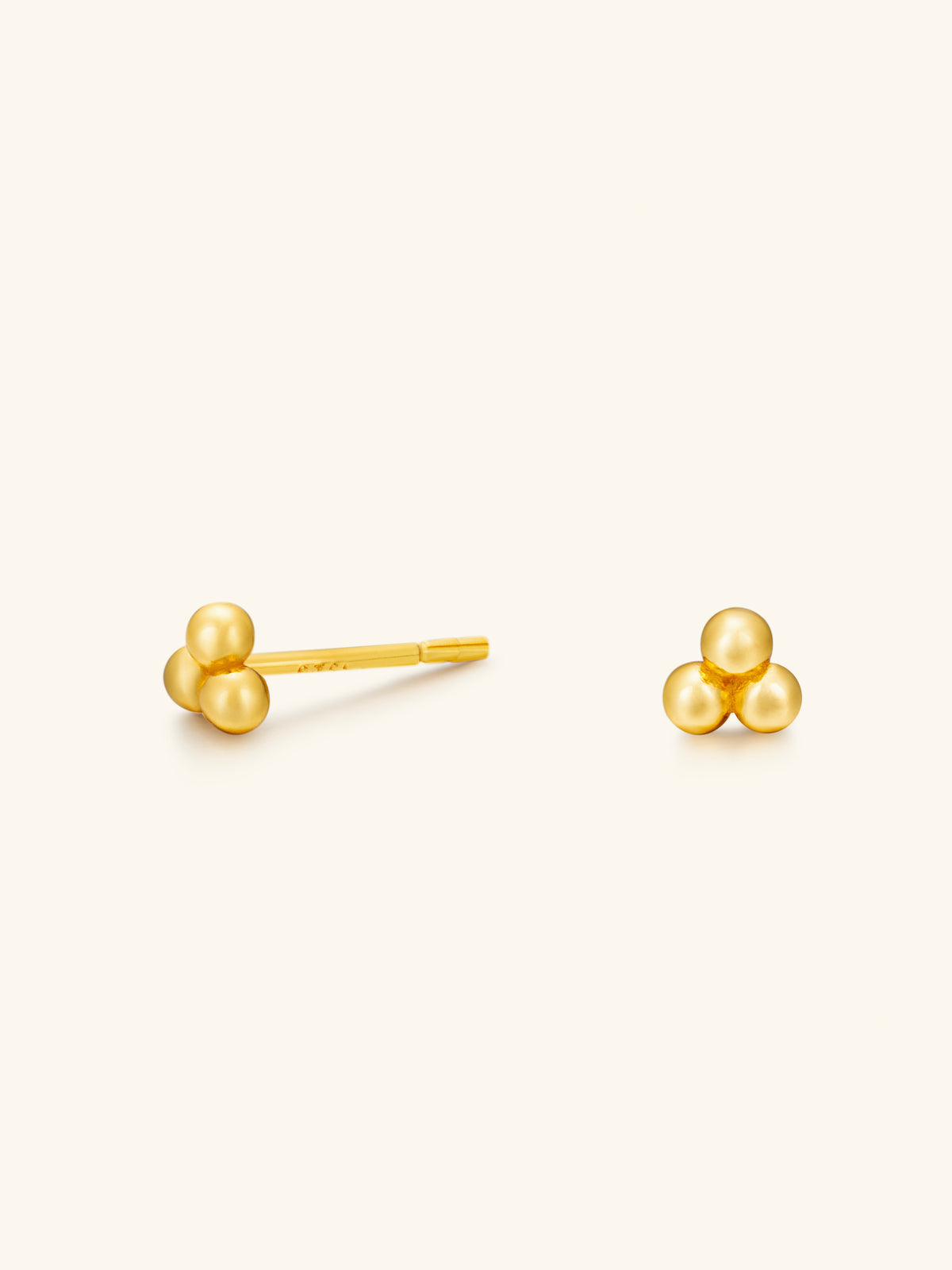 Triple Bead Stud Earrings – 925 Silver with 18K Gold/Platinum Plating – Minimalist Jewelry | ARTTOO STUDIO