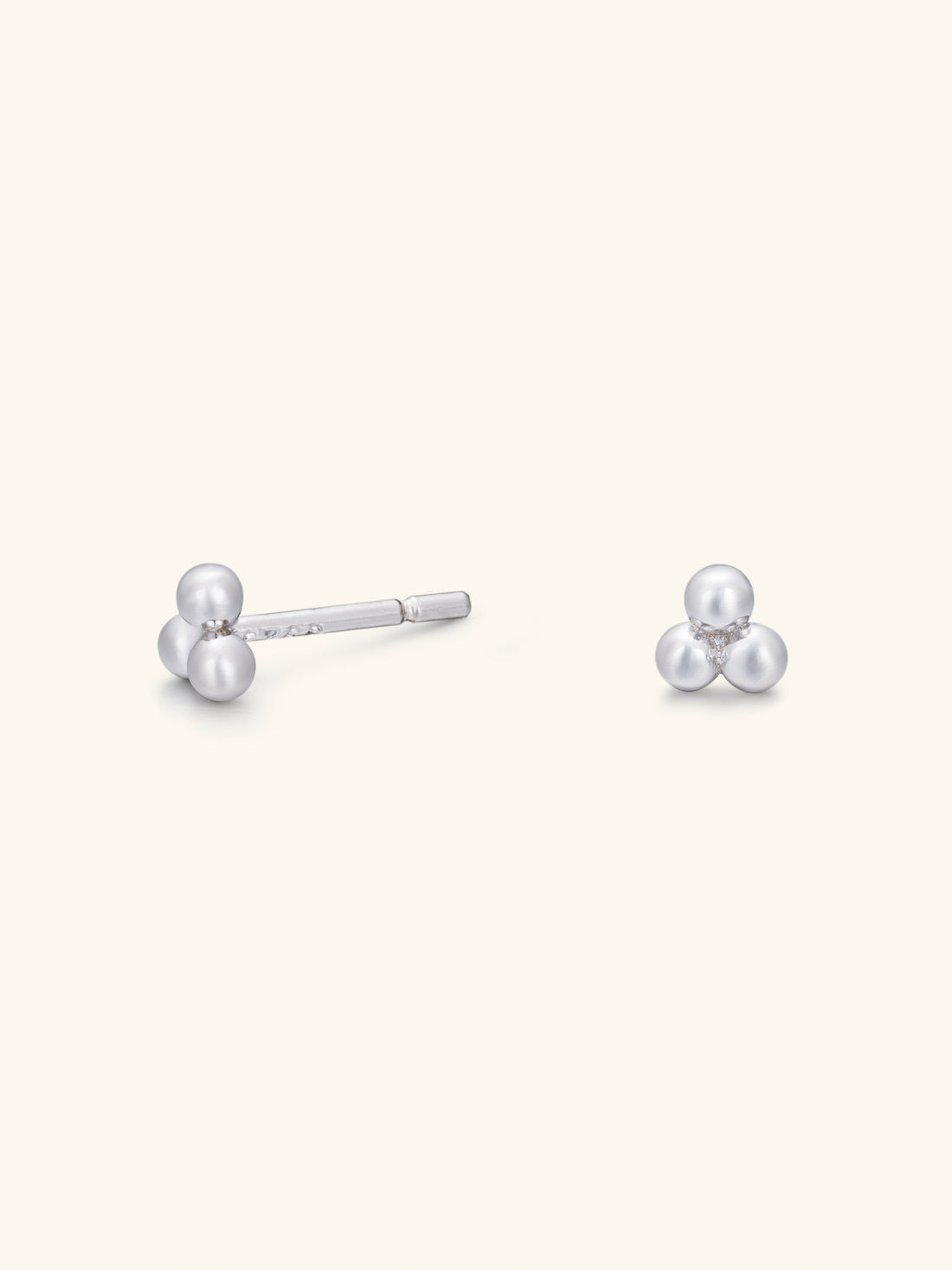 Triple Bead Stud Earrings – 925 Silver with 18K Gold/Platinum Plating – Detail and Craftsmanship | ARTTOO STUDIO