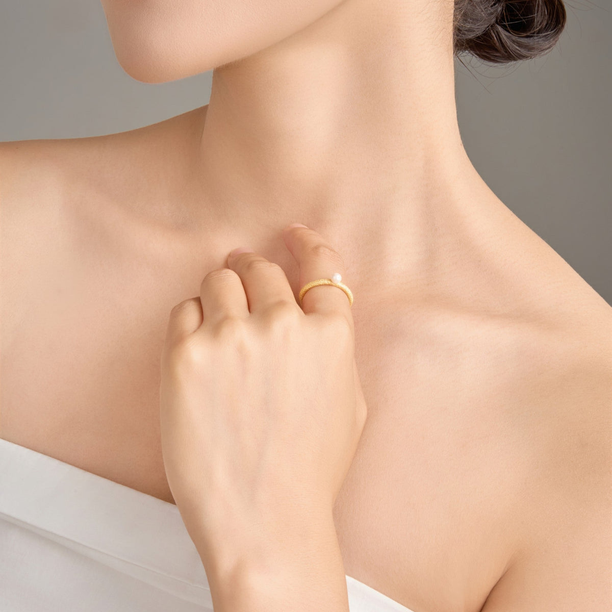 Sunset Moonlight Pearl Ring – 925 Silver with 18K Gold Plating – View 9 | ARTTOO STUDIO