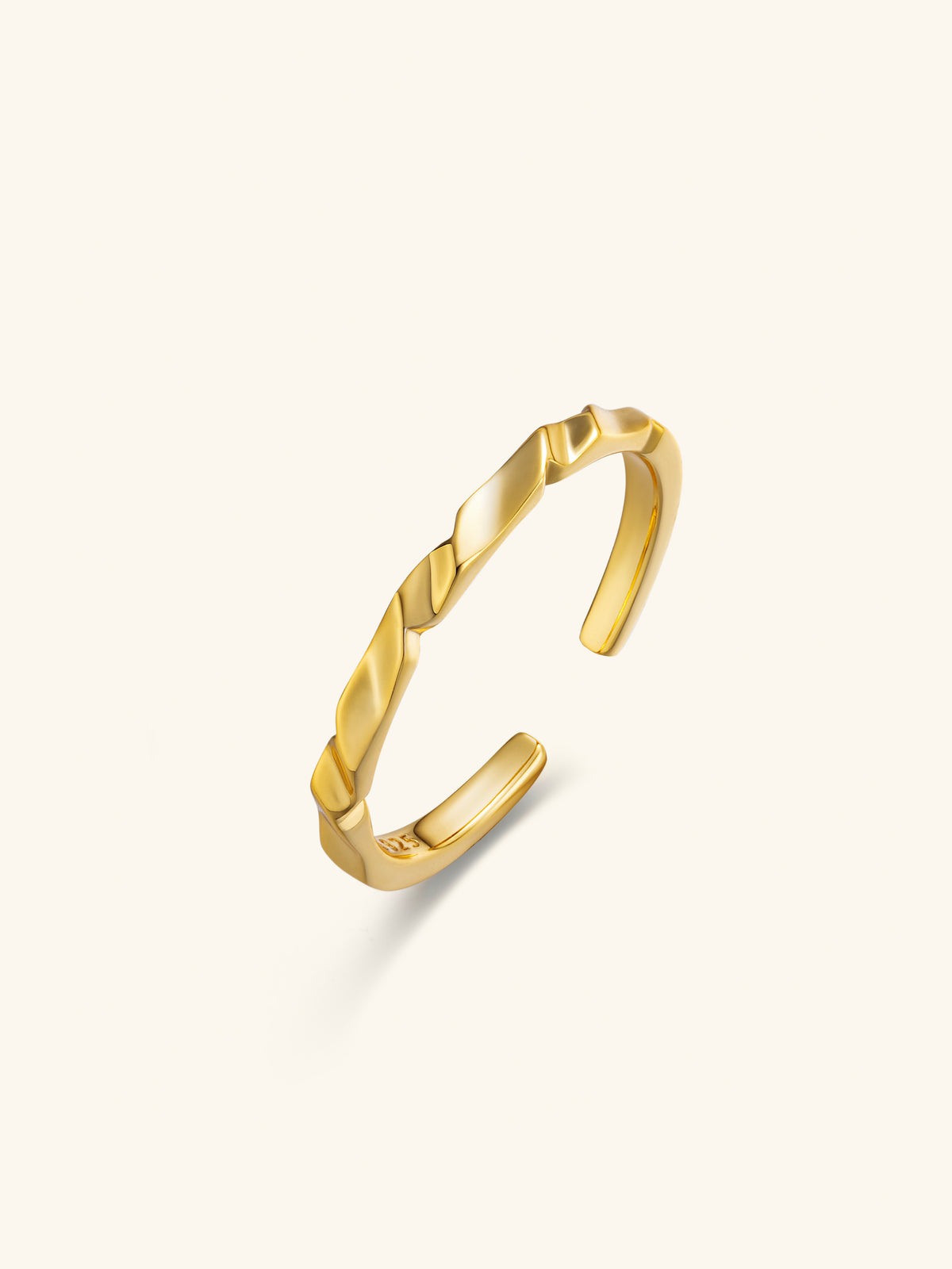Twist of Light Adjustable Ring – 925 Silver with 18K Gold/White Gold Plating – Minimalist Jewelry | ARTTOO STUDIO