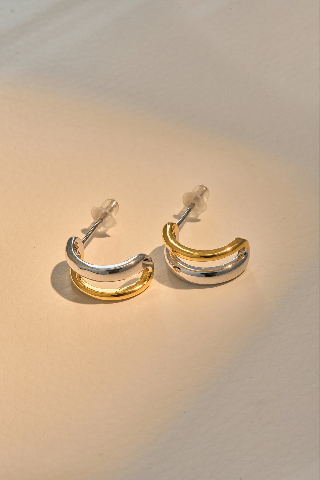 Architect Duo-Tone Earrings – 925 Silver with 18K Gold Plating – View 7 | ARTTOO STUDIO