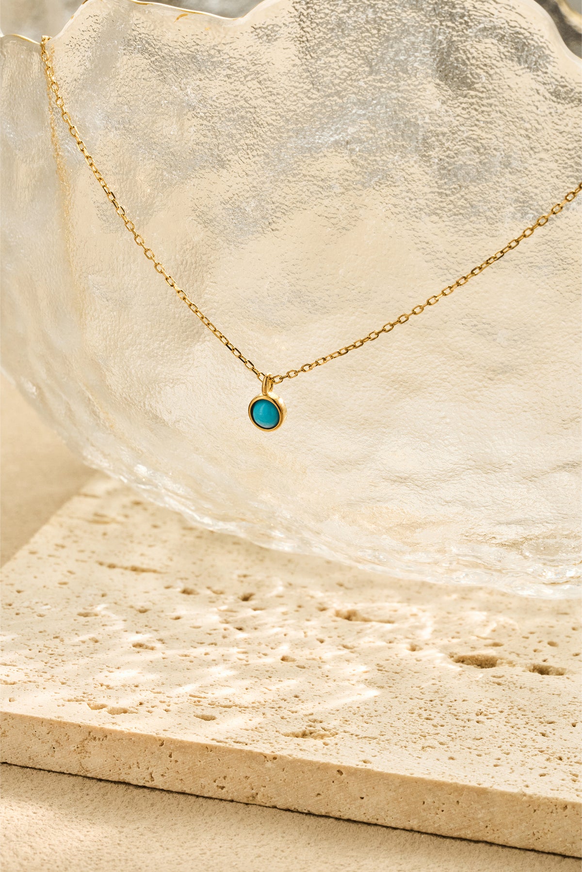 Turquoise Pendant Necklace – 925 Silver with 18K Gold Plating, Adjustable Chain – View 6 | ARTTOO STUDIO
