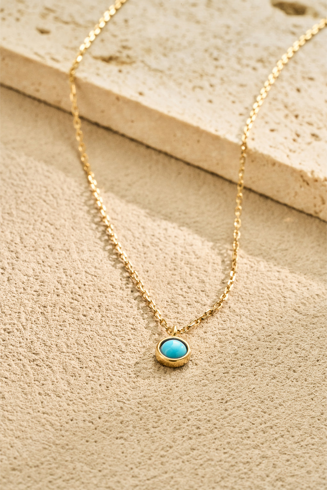 Turquoise Pendant Necklace – 925 Silver with 18K Gold Plating, Adjustable Chain – View 7 | ARTTOO STUDIO