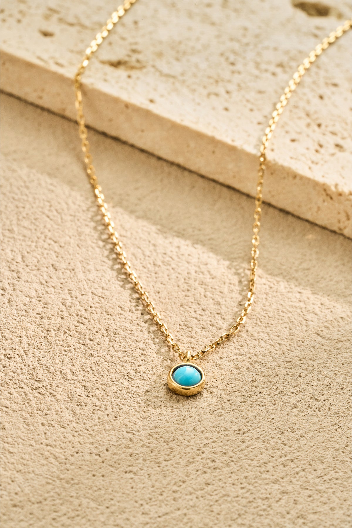 Turquoise Pendant Necklace – 925 Silver with 18K Gold Plating, Adjustable Chain – View 7 | ARTTOO STUDIO