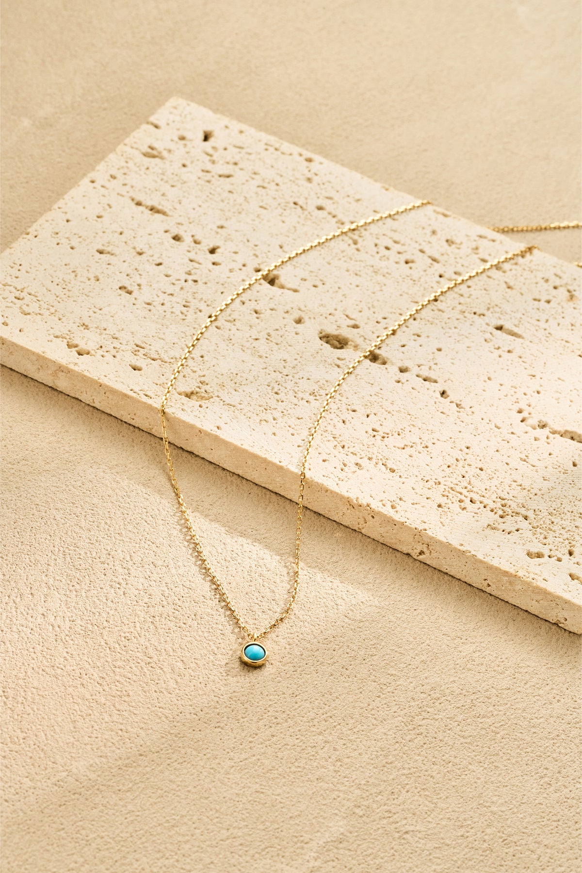 Turquoise Pendant Necklace – 925 Silver with 18K Gold Plating, Adjustable Chain – View 8 | ARTTOO STUDIO