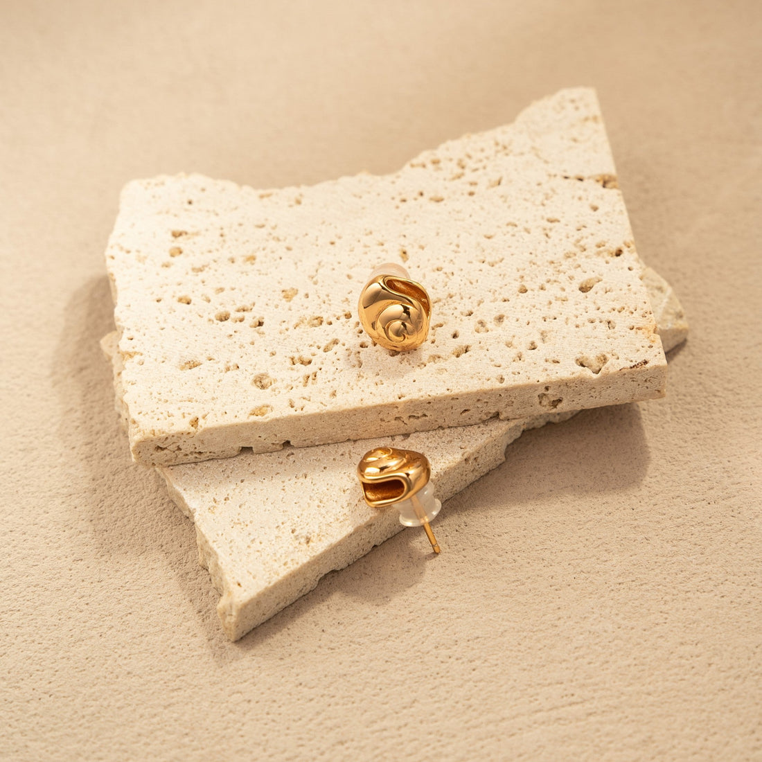 Sea Whisper Hoop Earrings – 925 Silver with 18K Gold Plating – View 4 | ARTTOO STUDIO