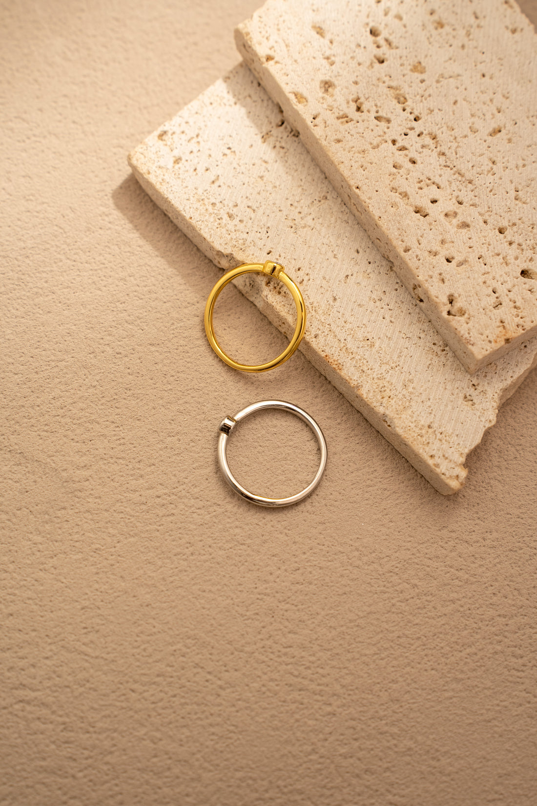 Elegant Zircon Stacking Ring – 20K Gold/Platinum Plated on 925 Silver – View 8 | ARTTOO STUDIO
