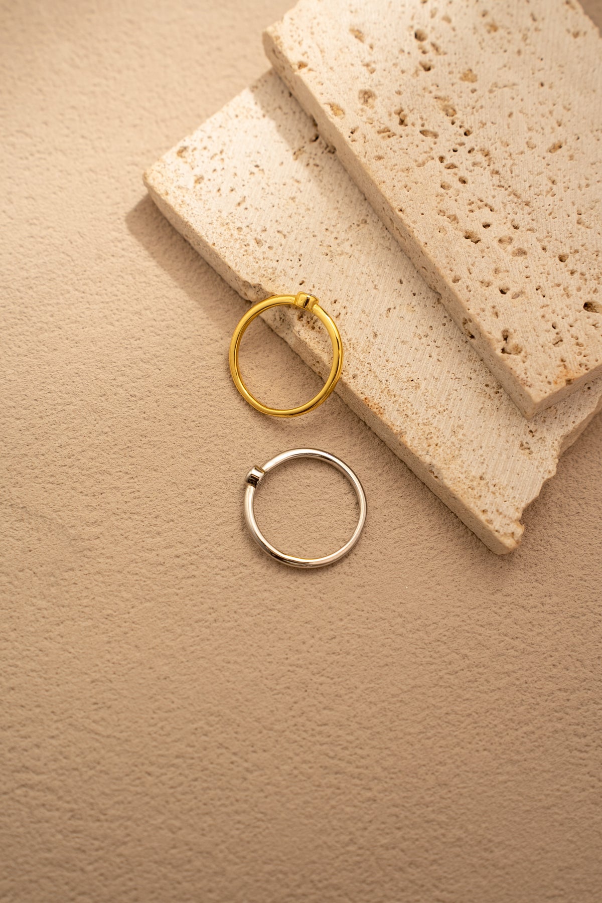Elegant Zircon Stacking Ring – 20K Gold/Platinum Plated on 925 Silver – View 8 | ARTTOO STUDIO