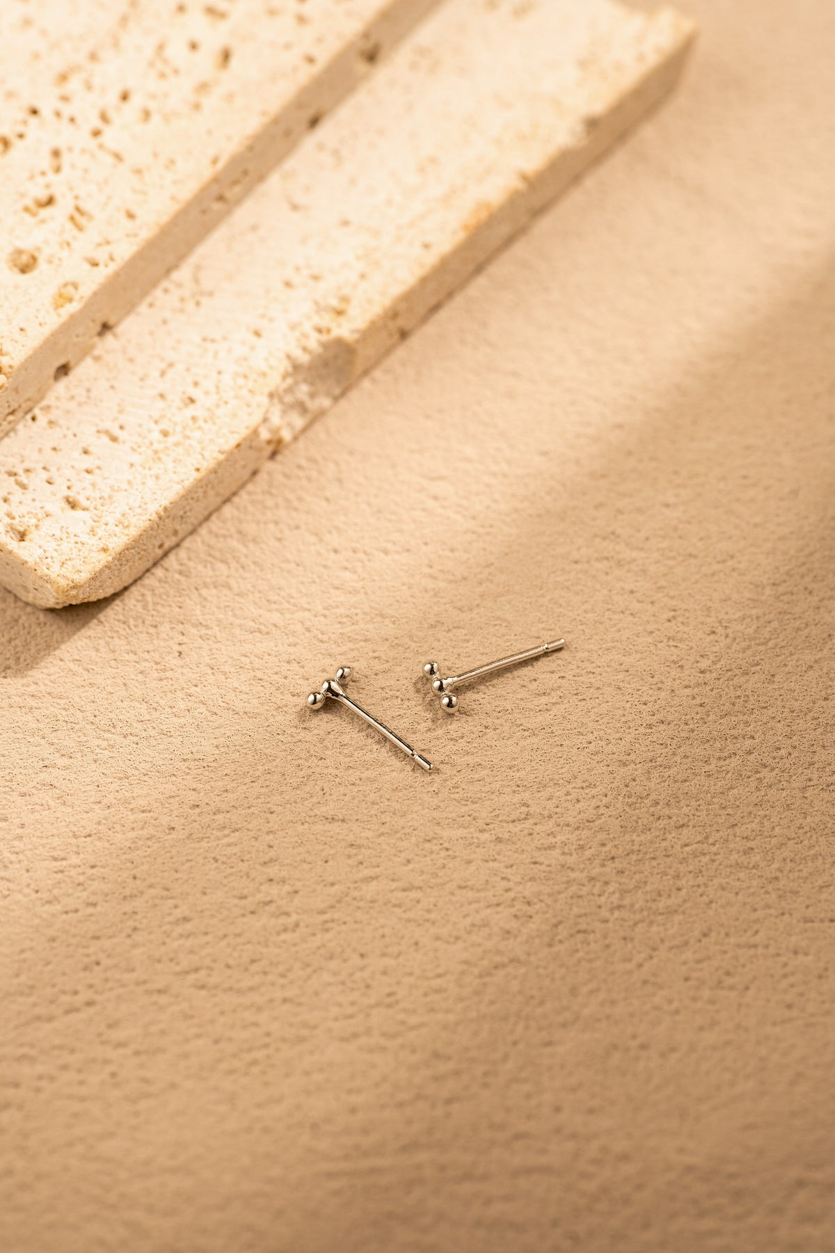 Triple Ball Stud Earrings – 925 Silver with 18K Gold/Platinum Plating – Lifestyle & On-Model Look | ARTTOO STUDIO